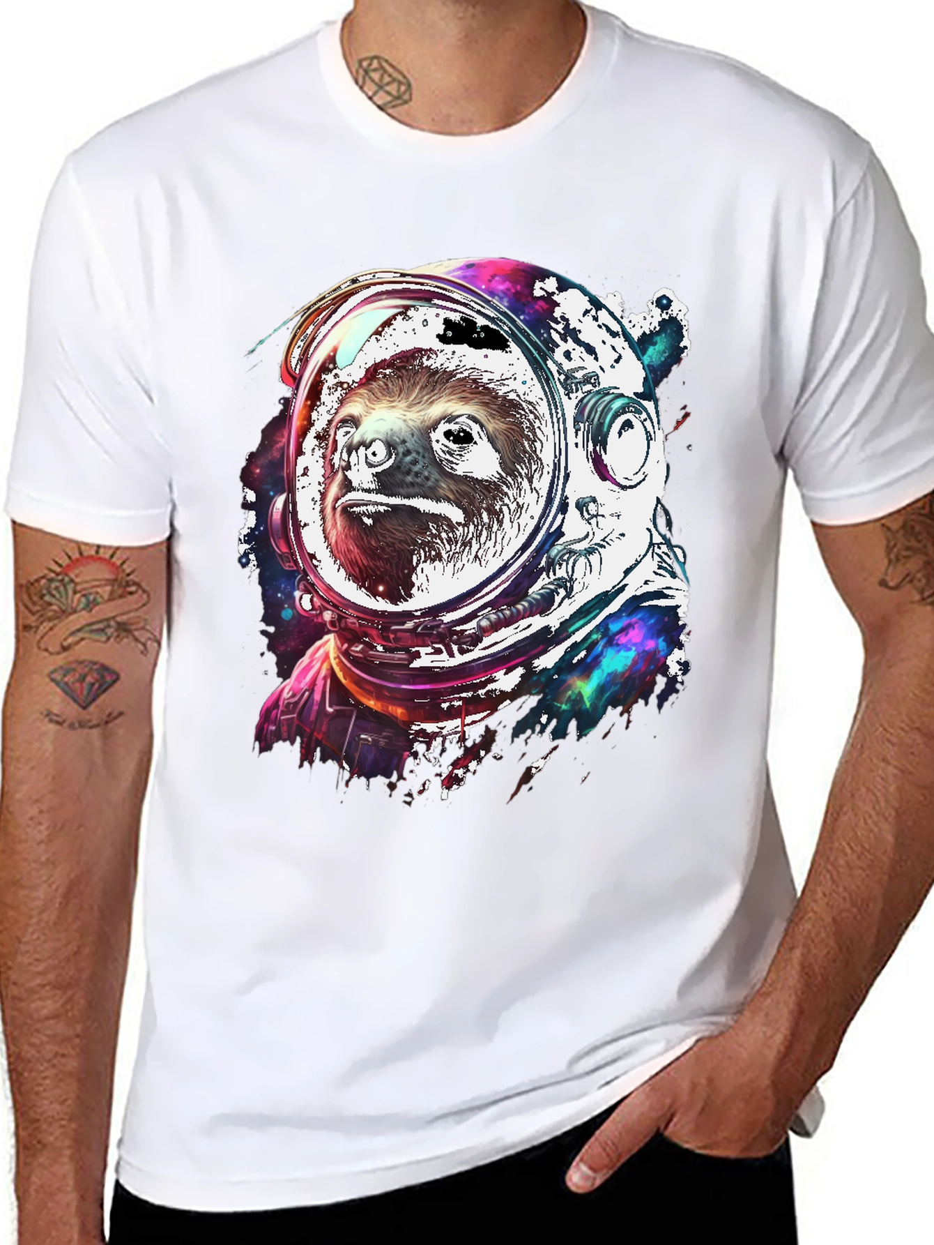 Sloth Astronaut Graphic T-Shirt - Space Animal Tee