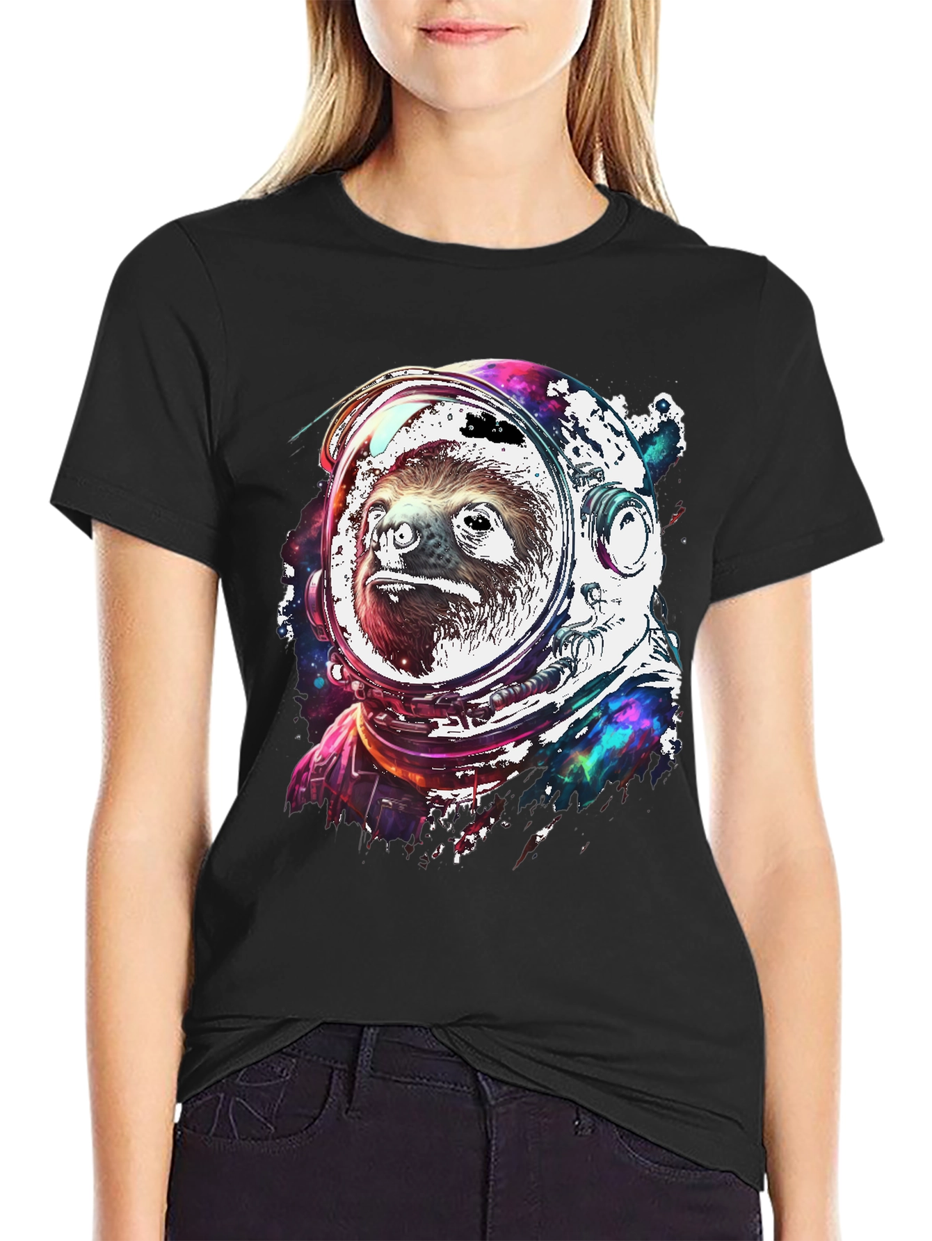 Sloth Astronaut Graphic T-Shirt - Space Animal Tee
