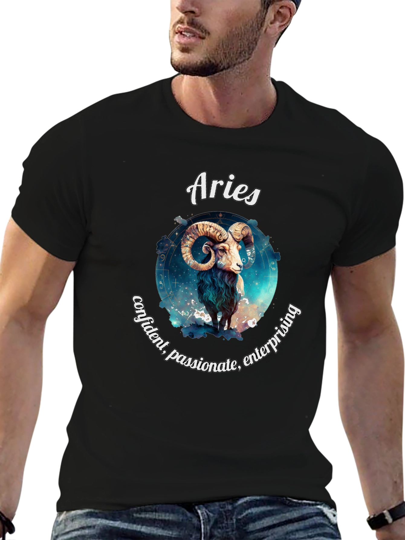 Aries Zodiac T-Shirt - Confident Passionate Enterprising