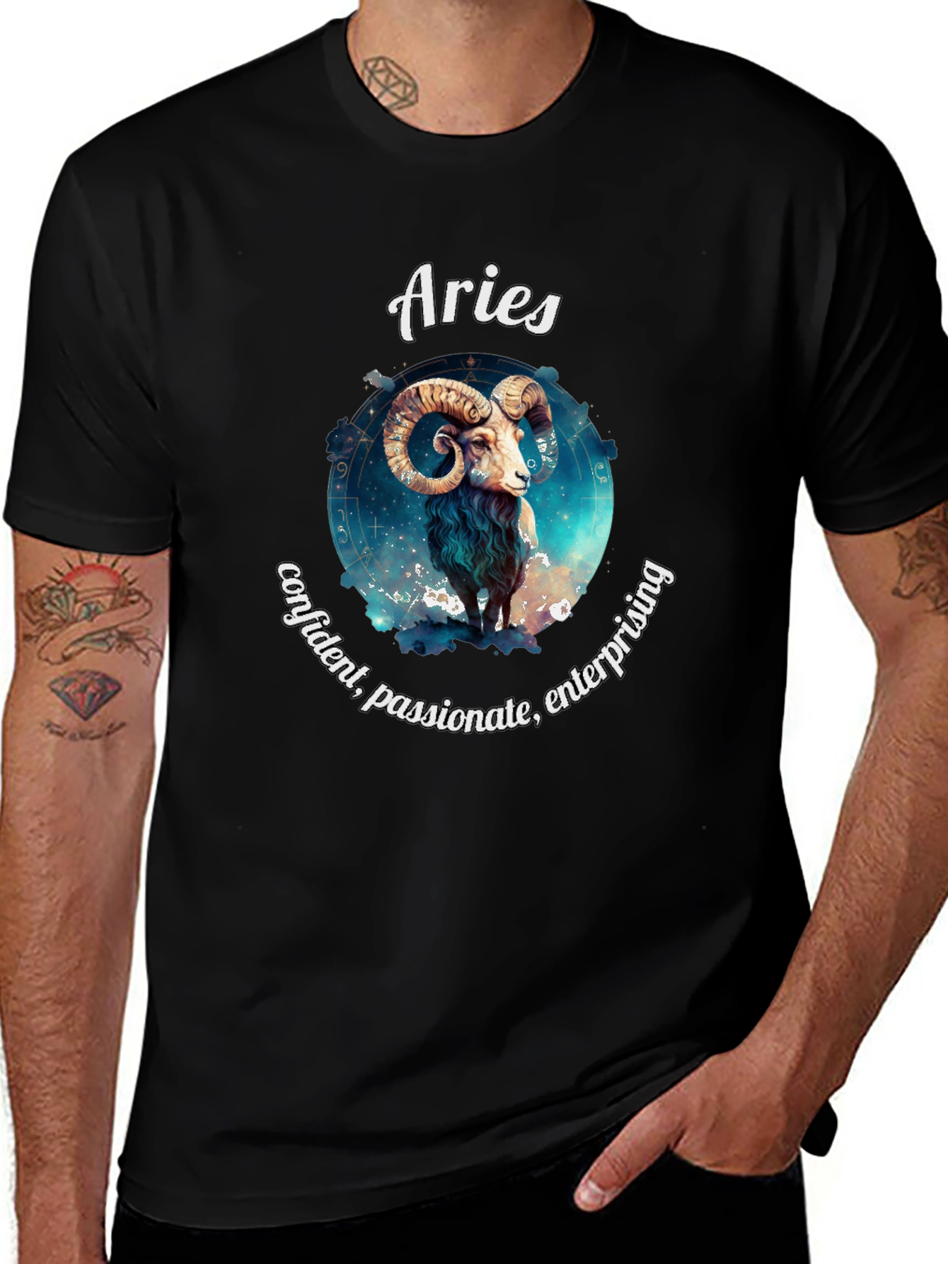 Aries Zodiac T-Shirt - Confident Passionate Enterprising