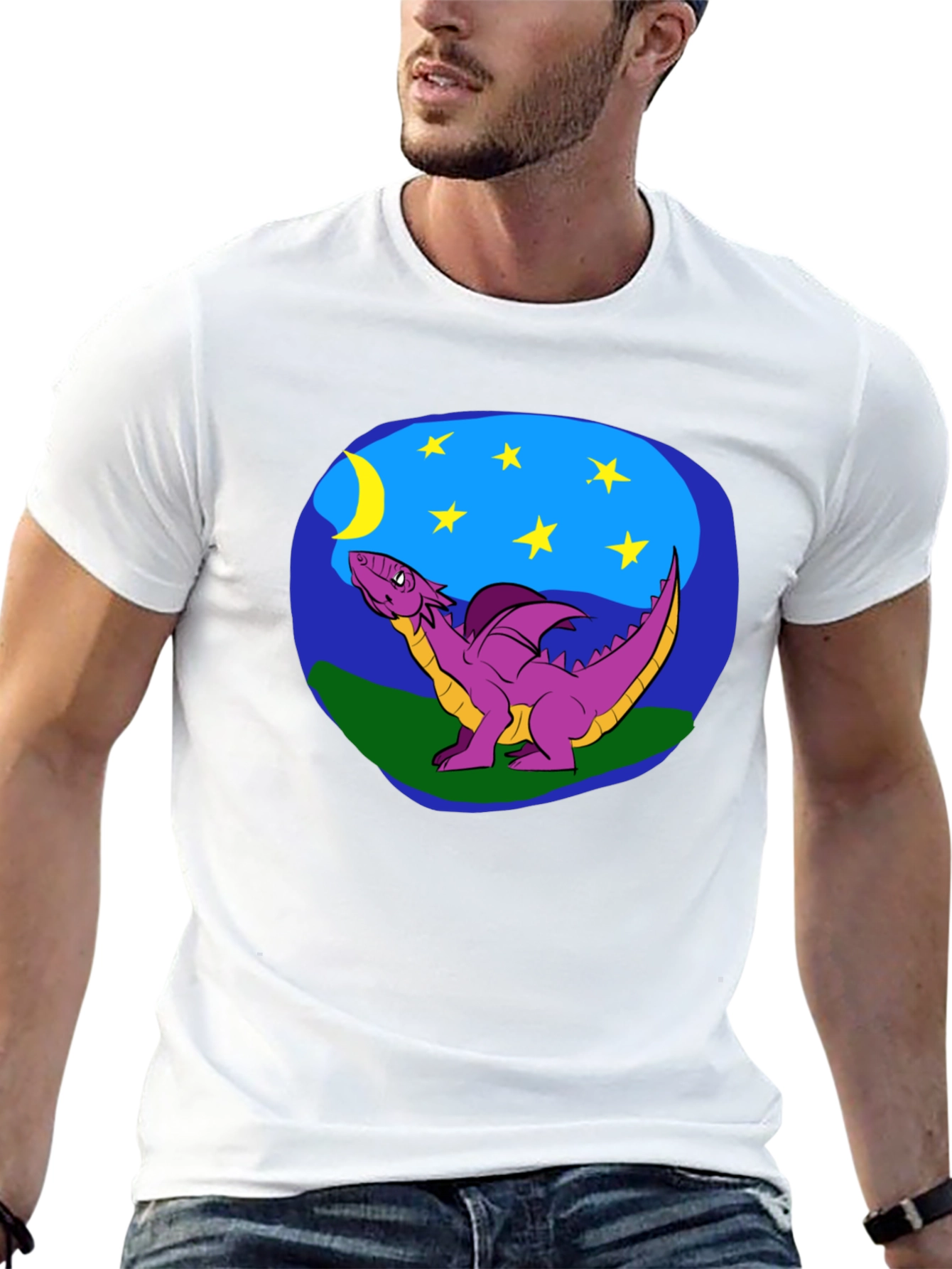 Dragon Moon Graphic Tee - Black