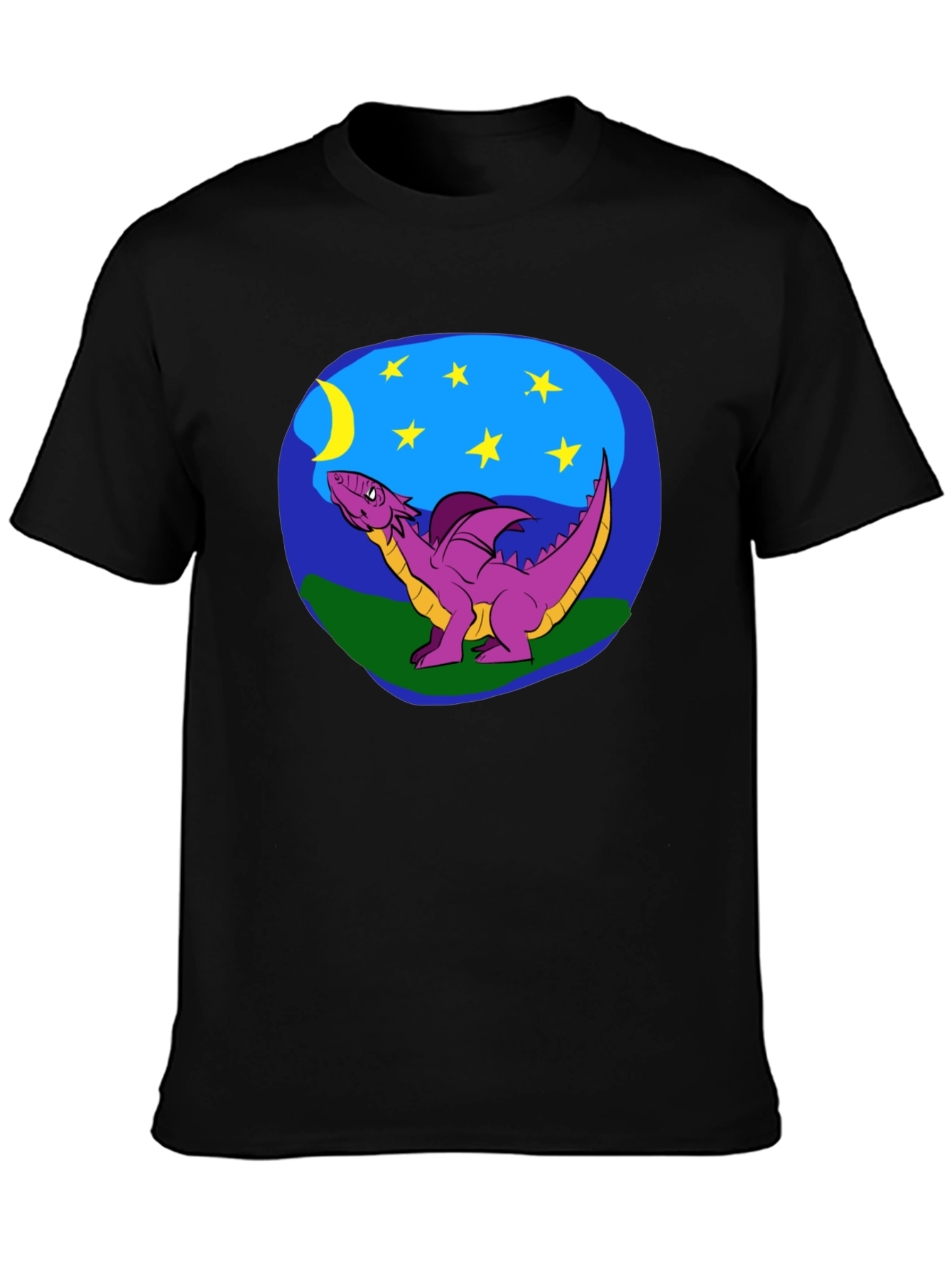 Dragon Moon Graphic Tee - Black
