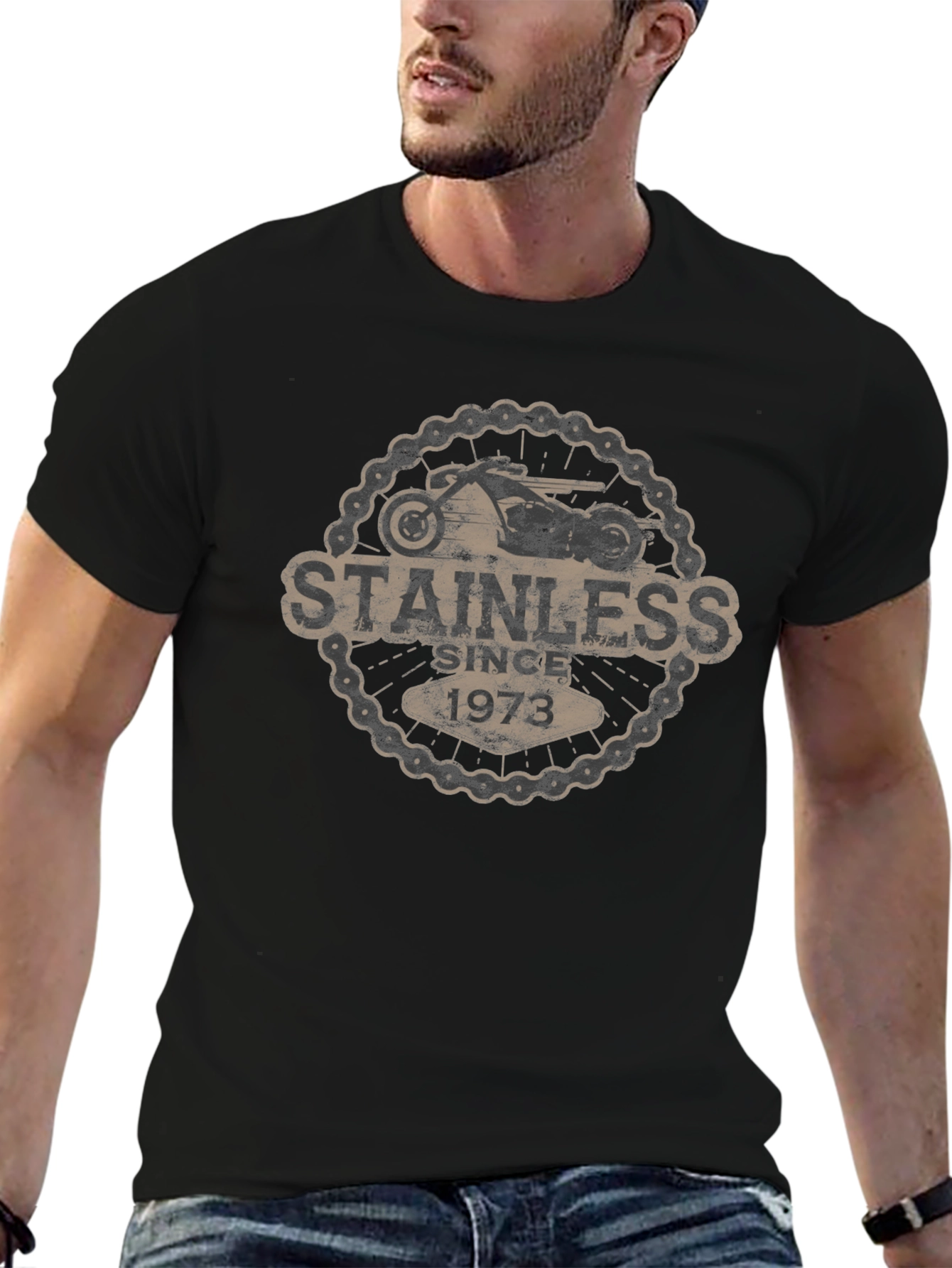 Stainless Since 1973 Motorcycle T-Shirt