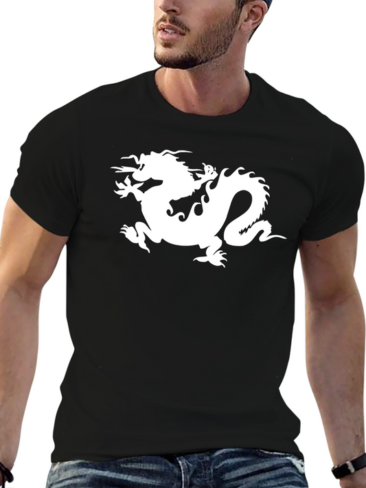 Dragon Graphic Tee - Mens Black Cotton T-Shirt