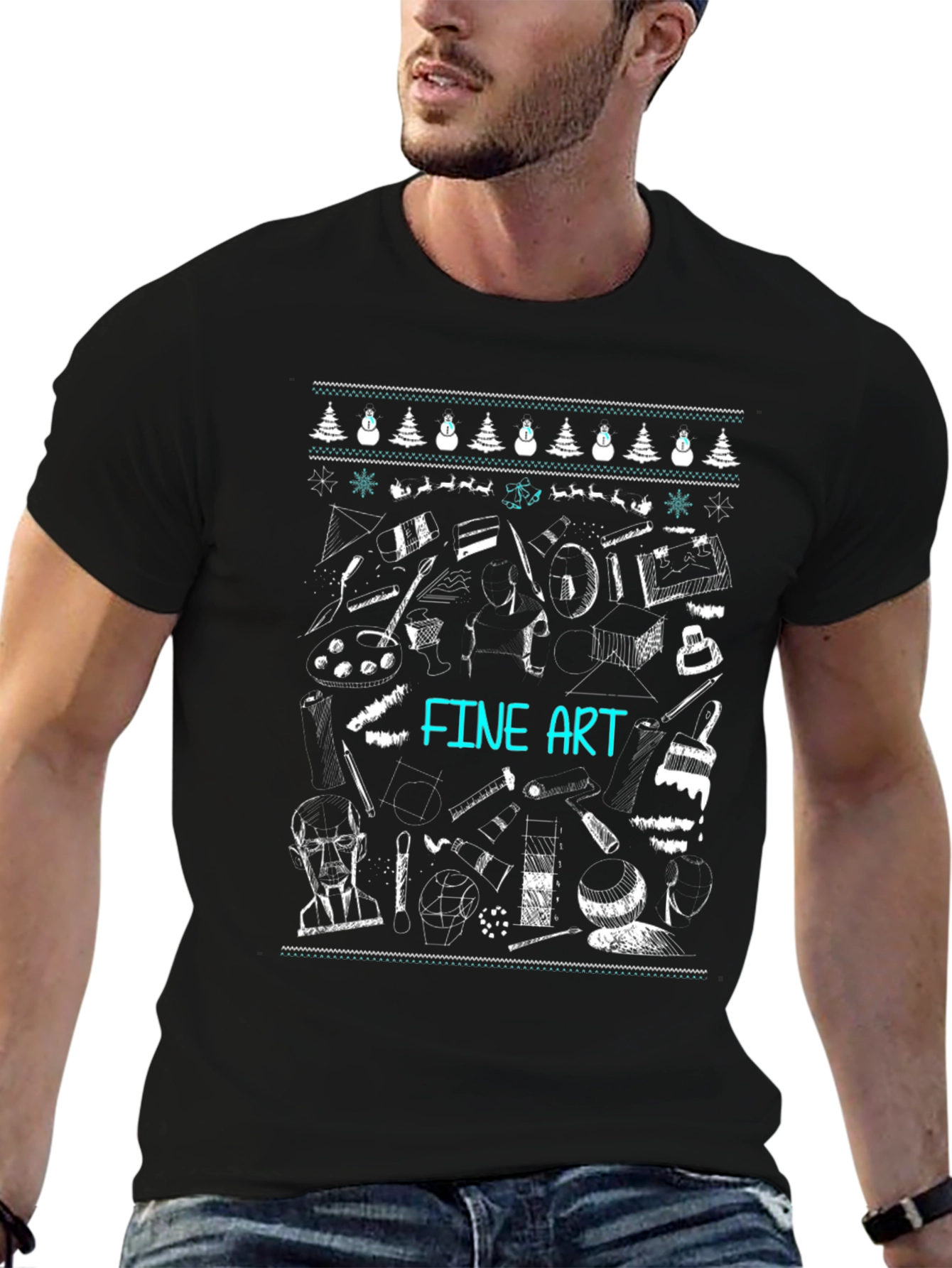 Fine Art Christmas Sweater Pattern T-Shirt