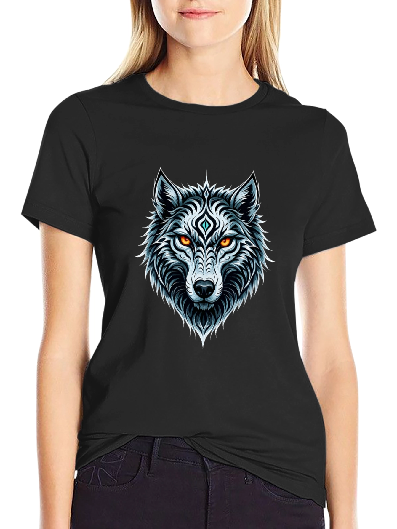 Wolf Graphic Tee - Black Mens T-Shirt