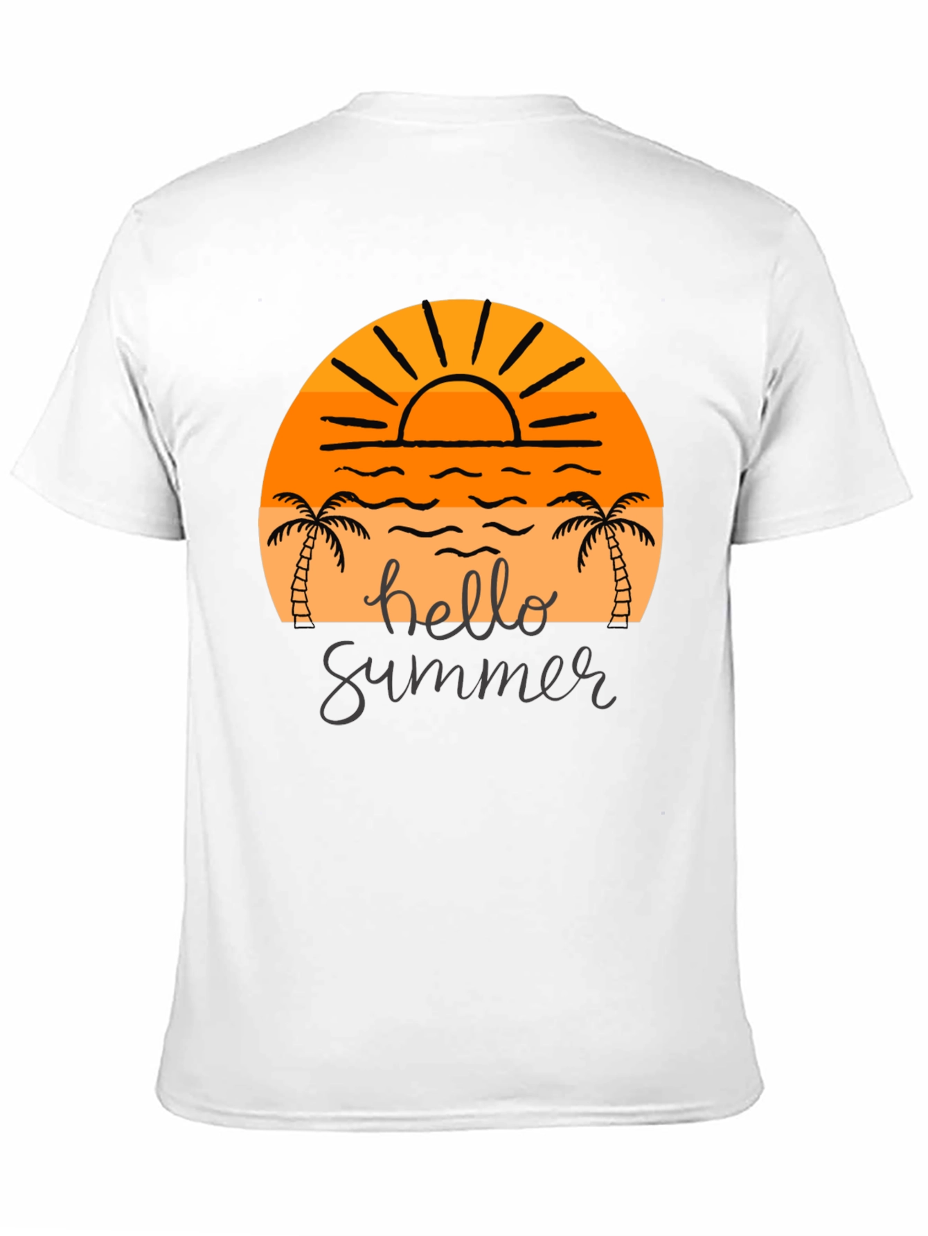 Hello Summer Graphic Tee - Black Cotton T-Shirt