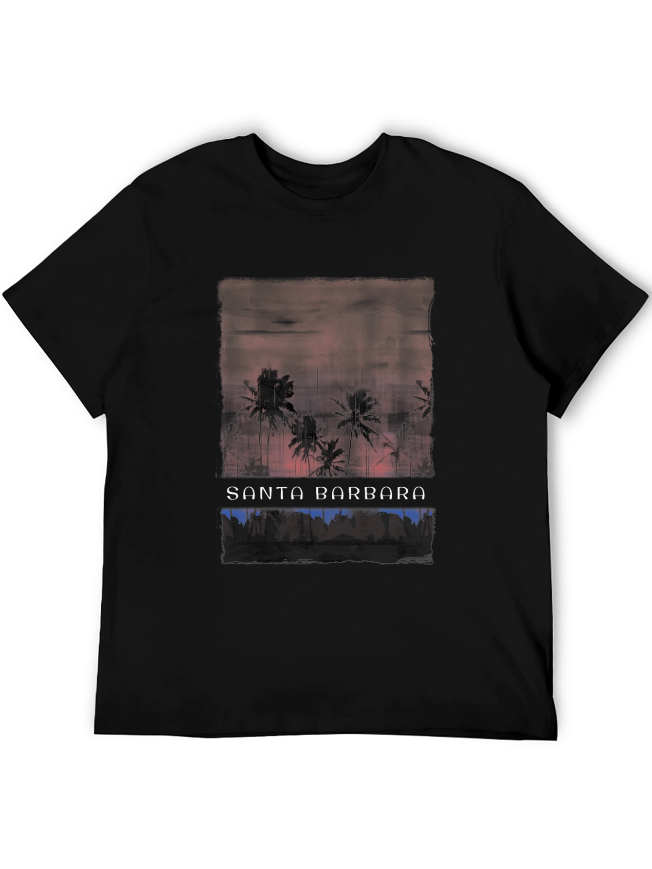 Santa Barbara Palm Tee - Retro Beach Vibes