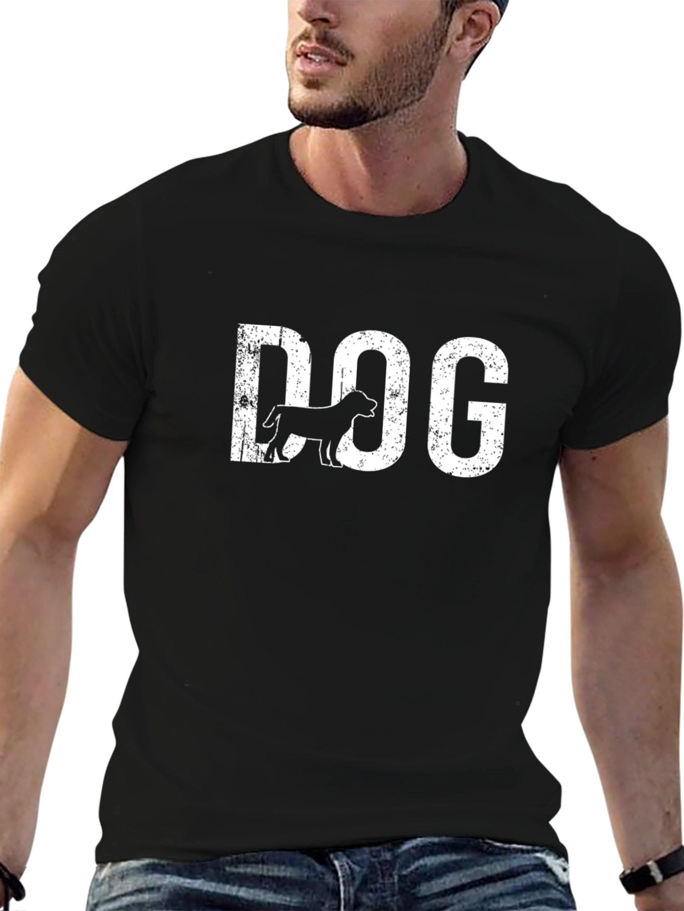 Dog Graphic Print Crew Neck T-Shirt