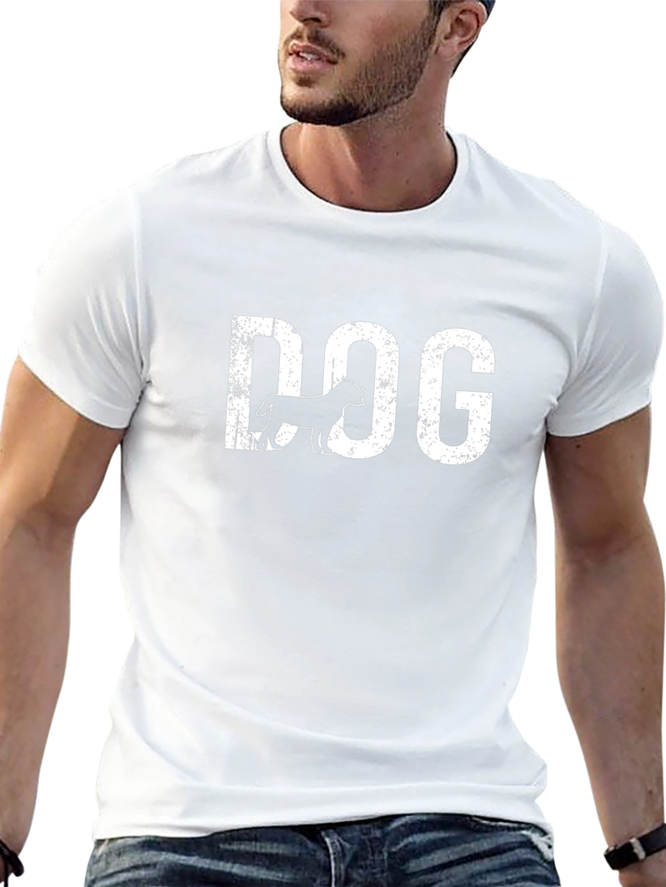 Dog Graphic Print Crew Neck T-Shirt