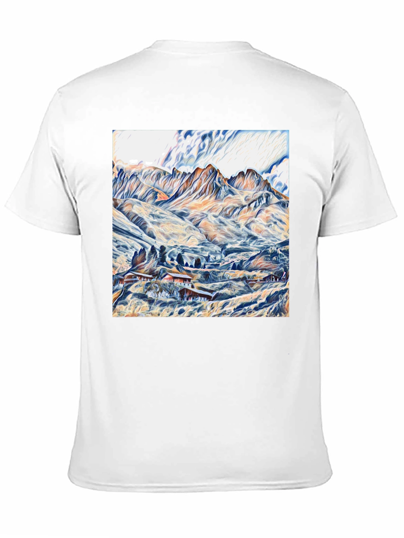 Mountain Landscape Graphic Tee - Stylish Black T-Shirt