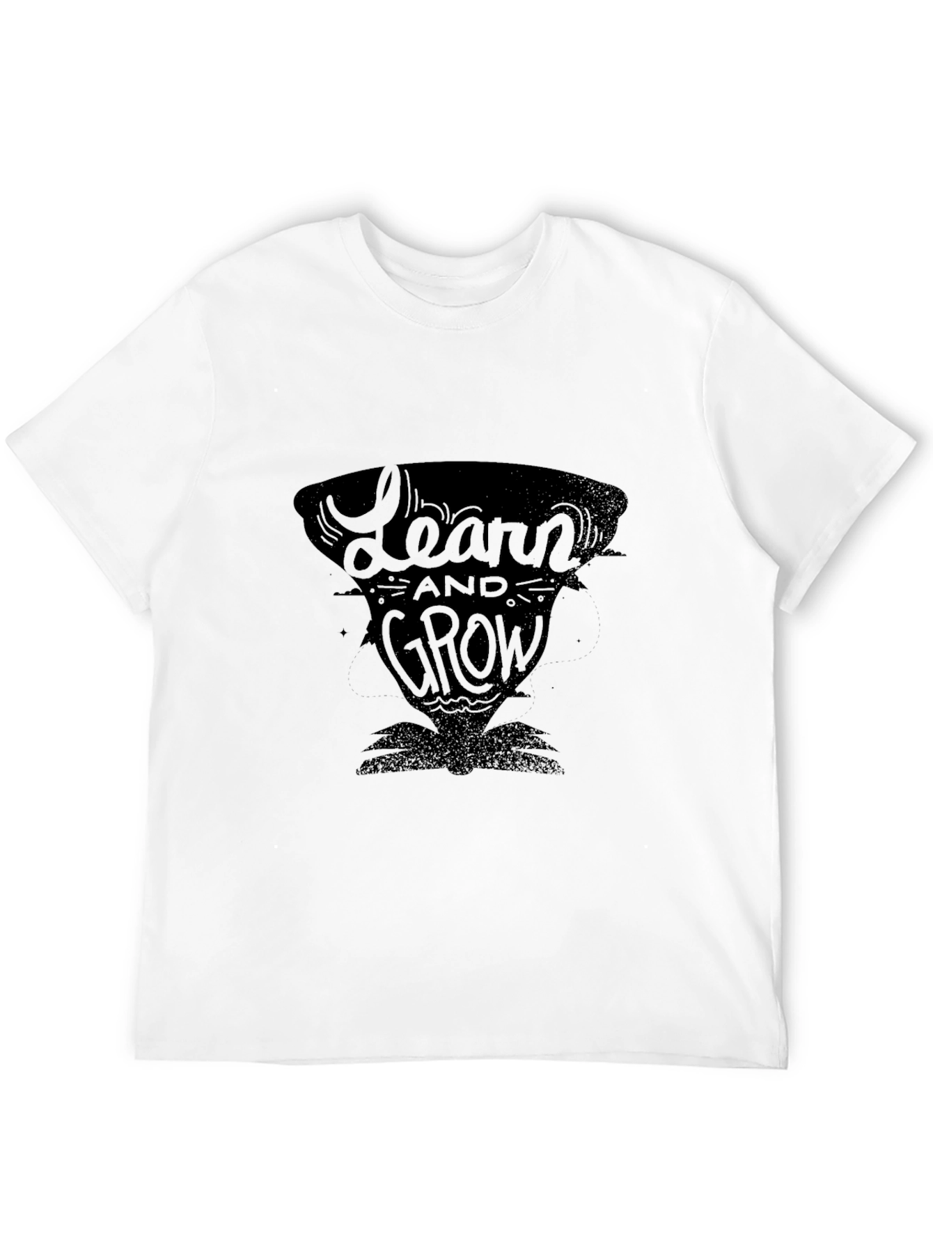 Learn and Grow Black Graphic Tee