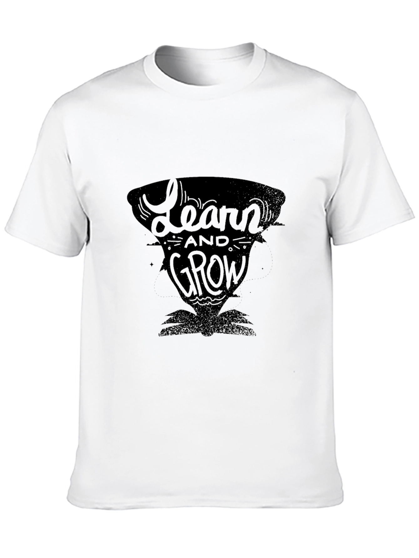 Learn and Grow Black Graphic Tee
