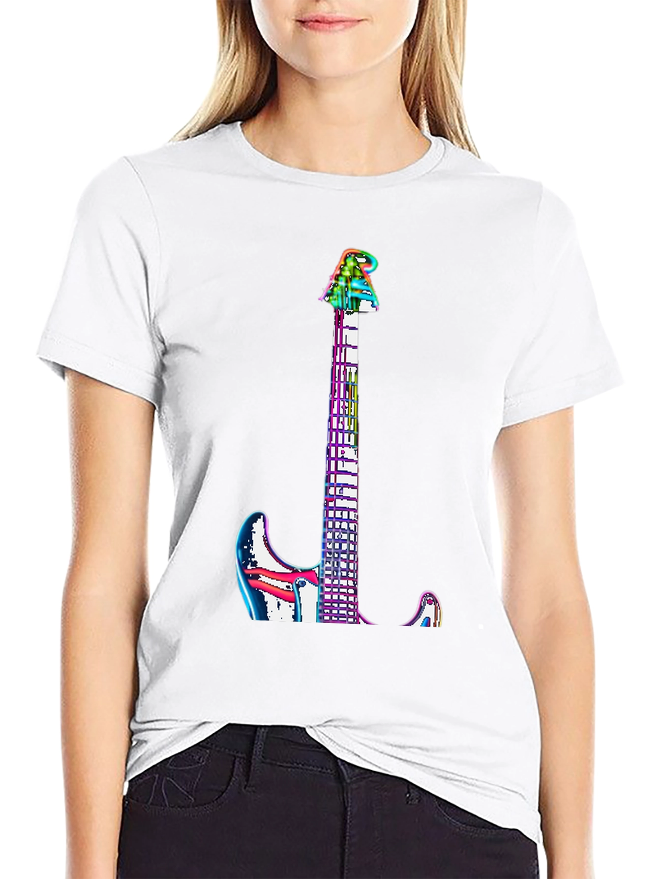Rainbow Guitar Graphic Tee