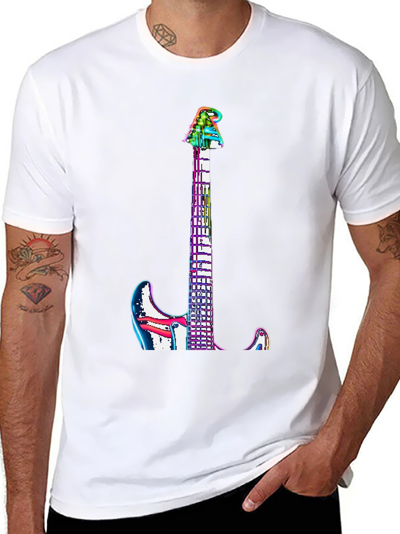 Rainbow Guitar Graphic Tee