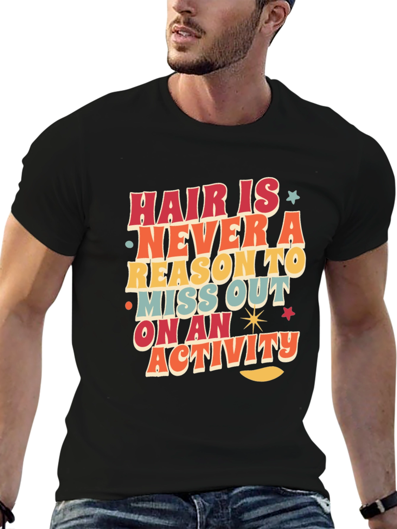 Retro Graphic Tee - Hair Is Never a Reason