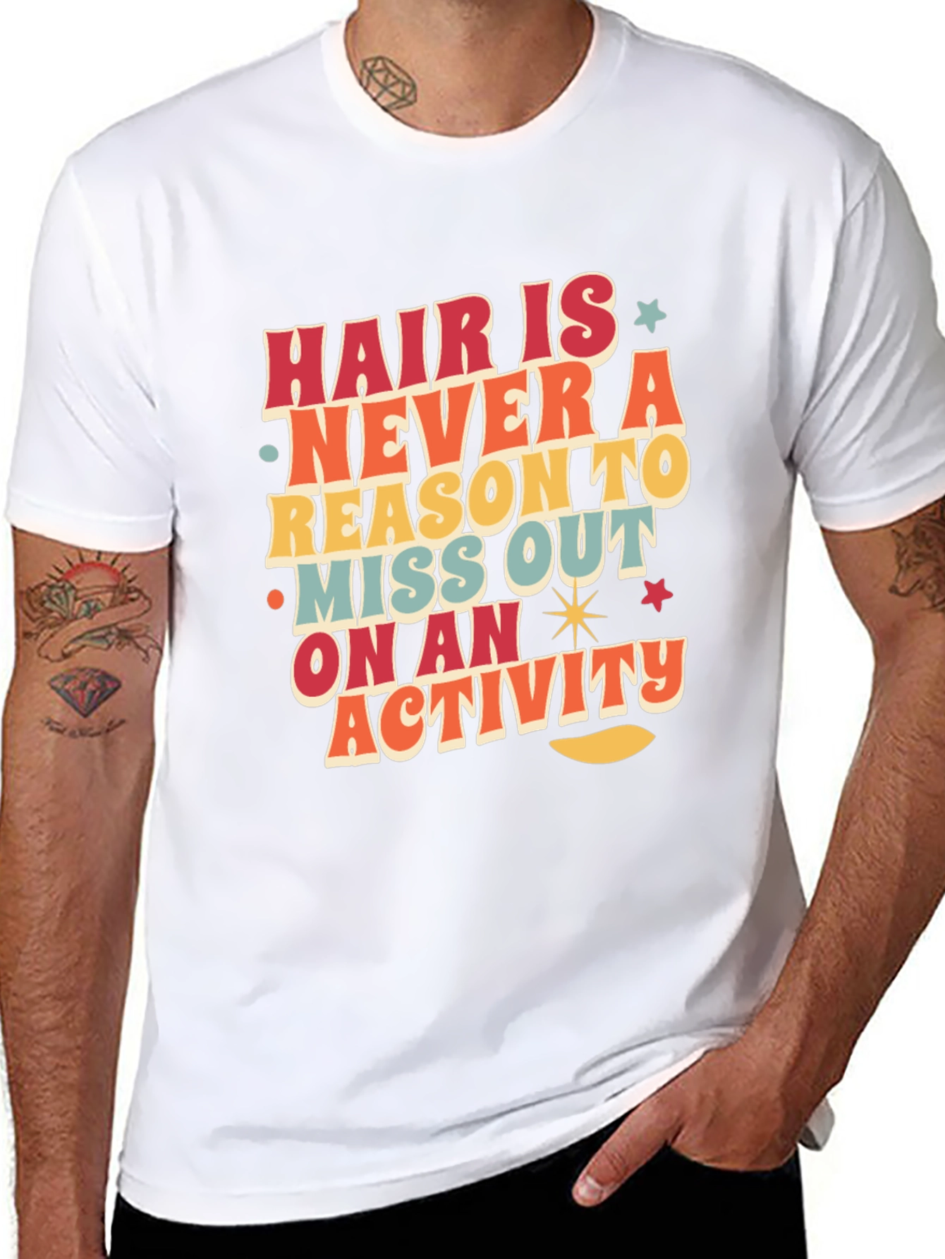 Retro Graphic Tee - Hair Is Never a Reason