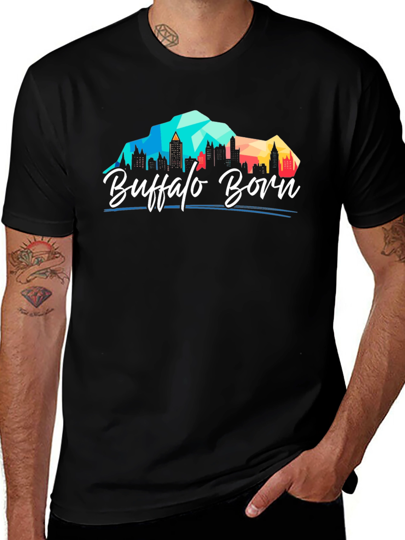 Buffalo Born Graphic Tee - Black Cotton T-Shirt