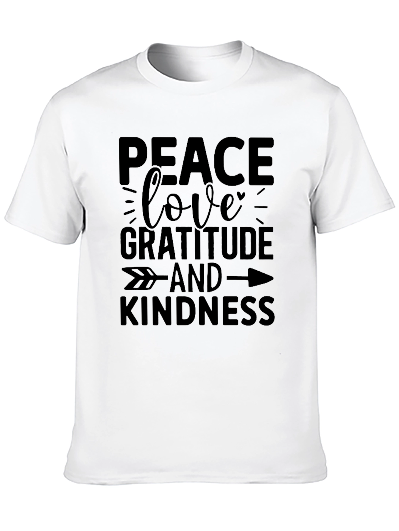 Peace Love Gratitude Kindness Black T-Shirt