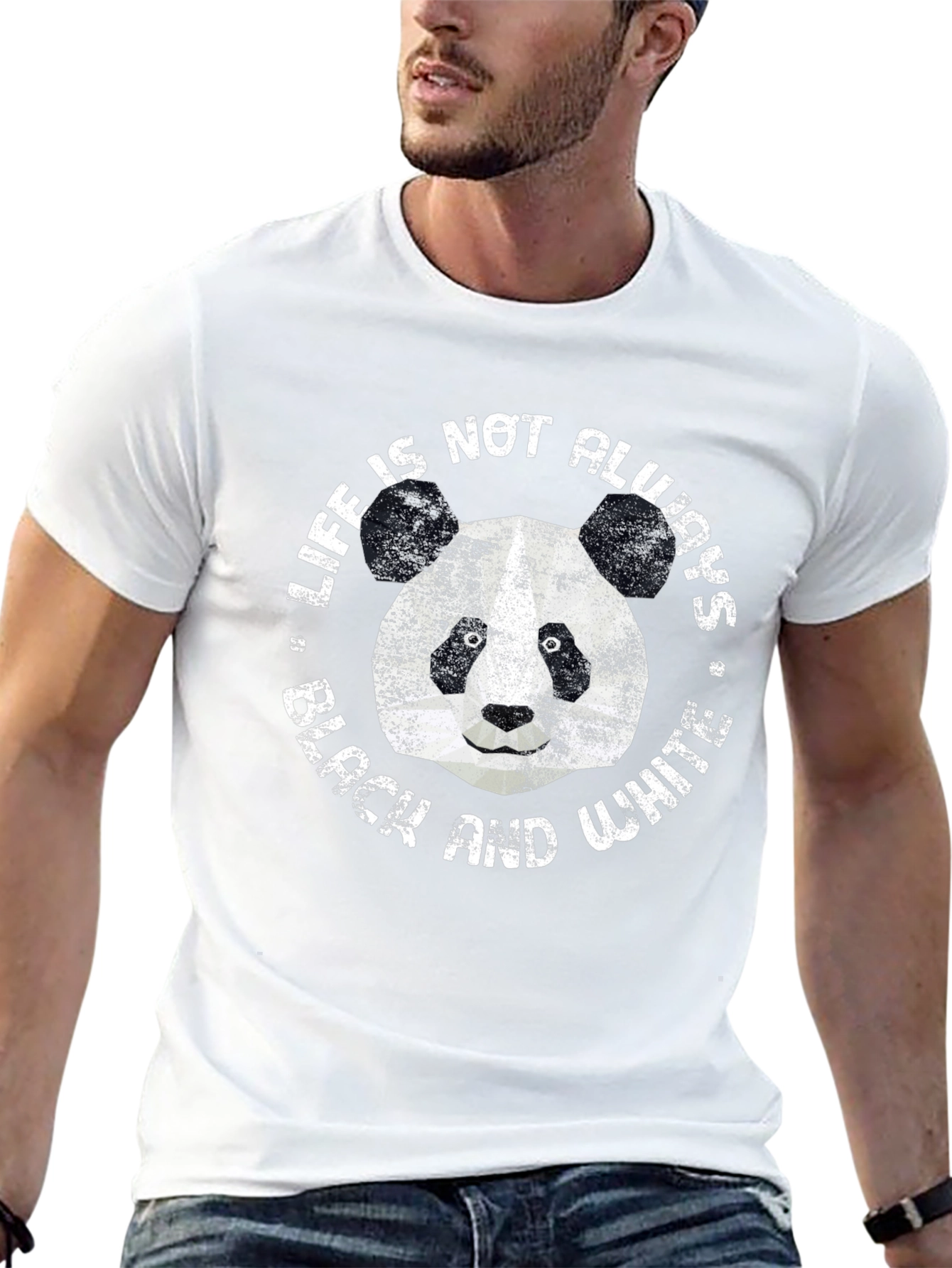 Panda Life T-Shirt - Black and White Design
