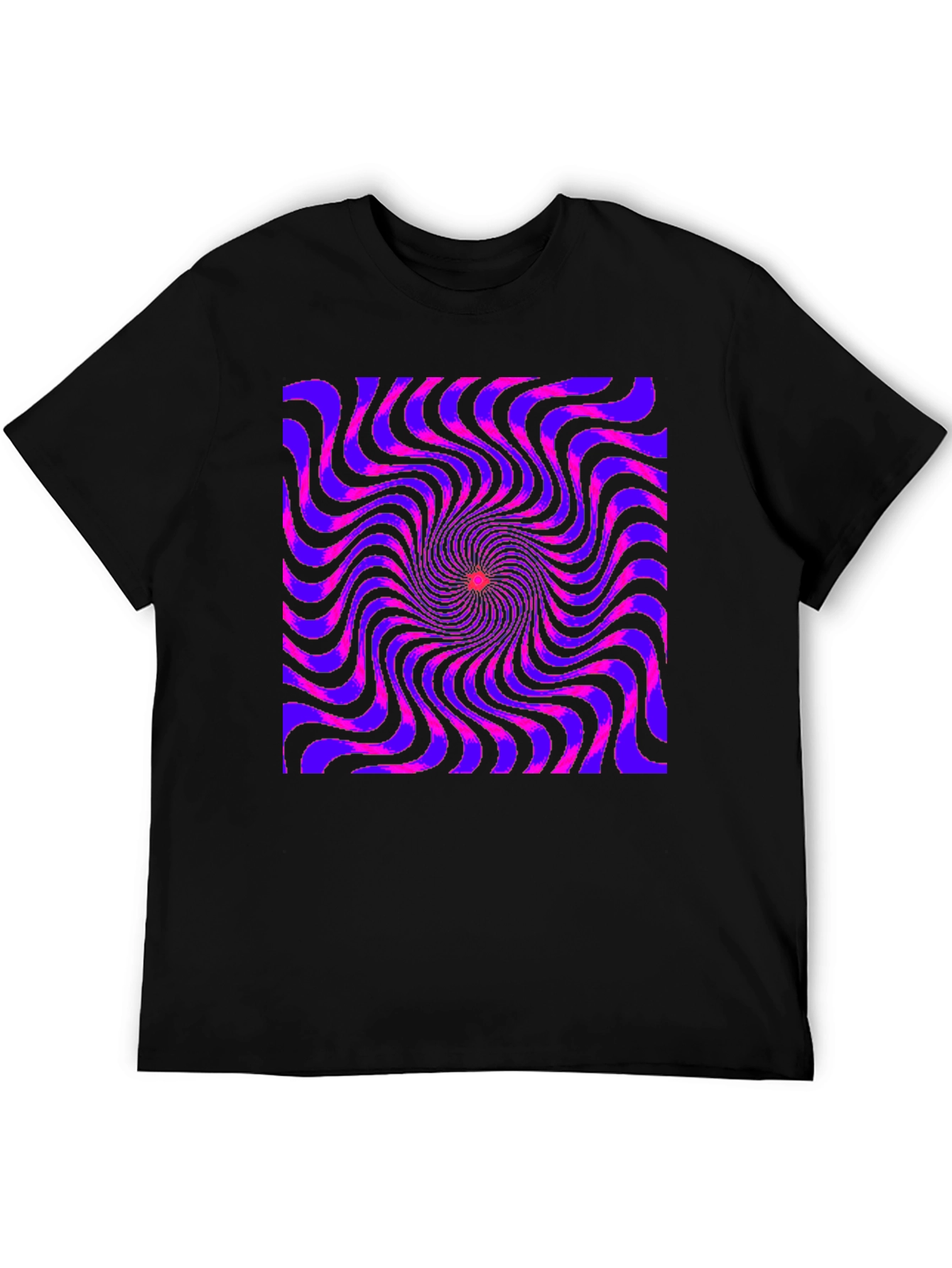 Optical Illusion Spiral Graphic Tee - Black