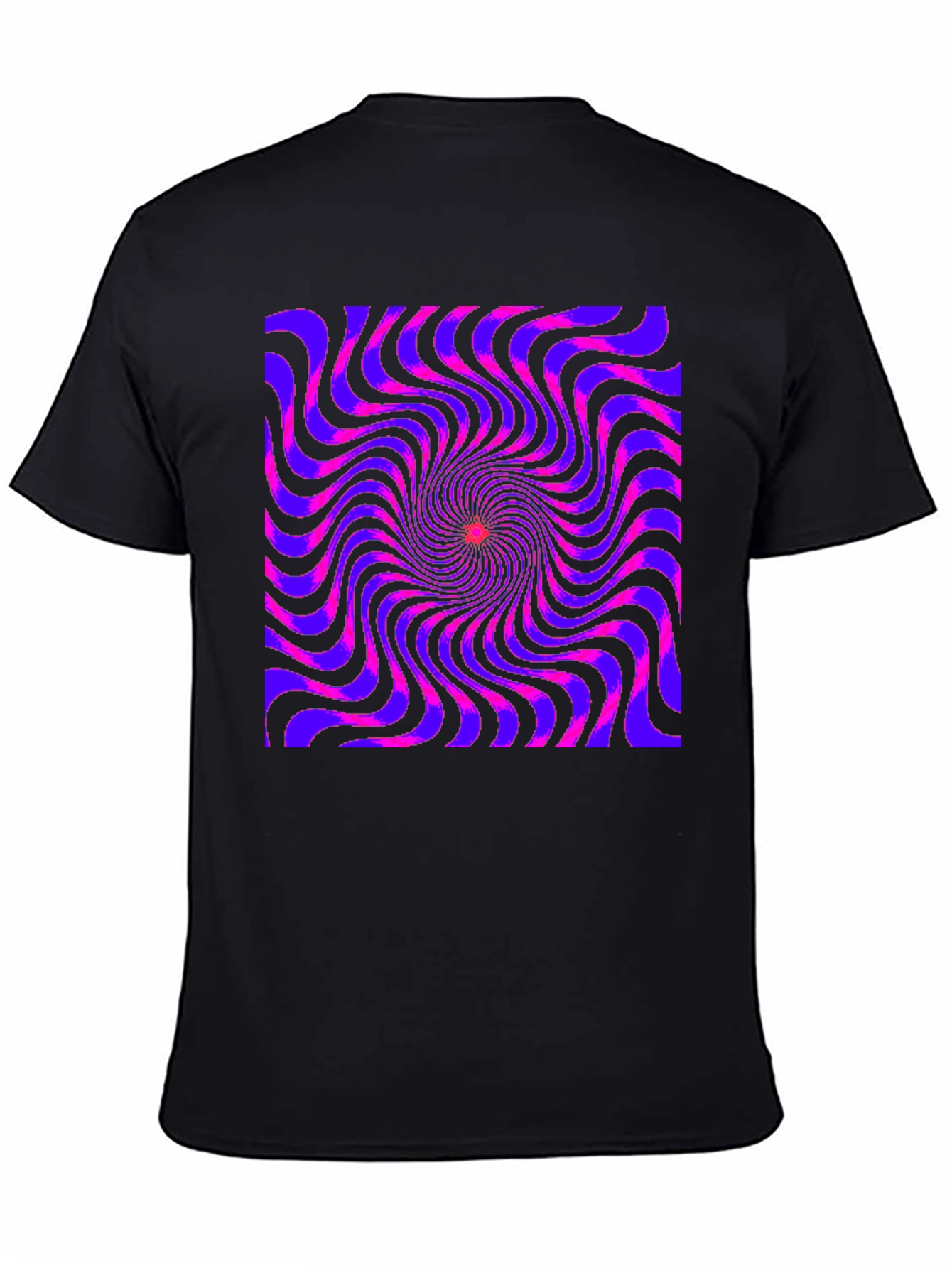 Optical Illusion Spiral Graphic Tee - Black