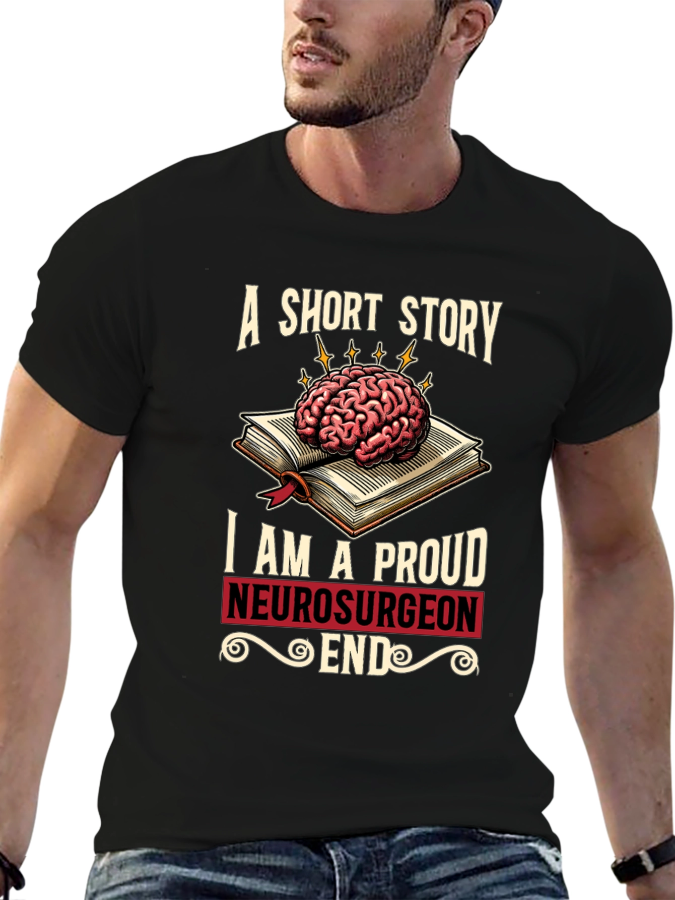Proud Neurosurgeon Brain Book T-Shirt