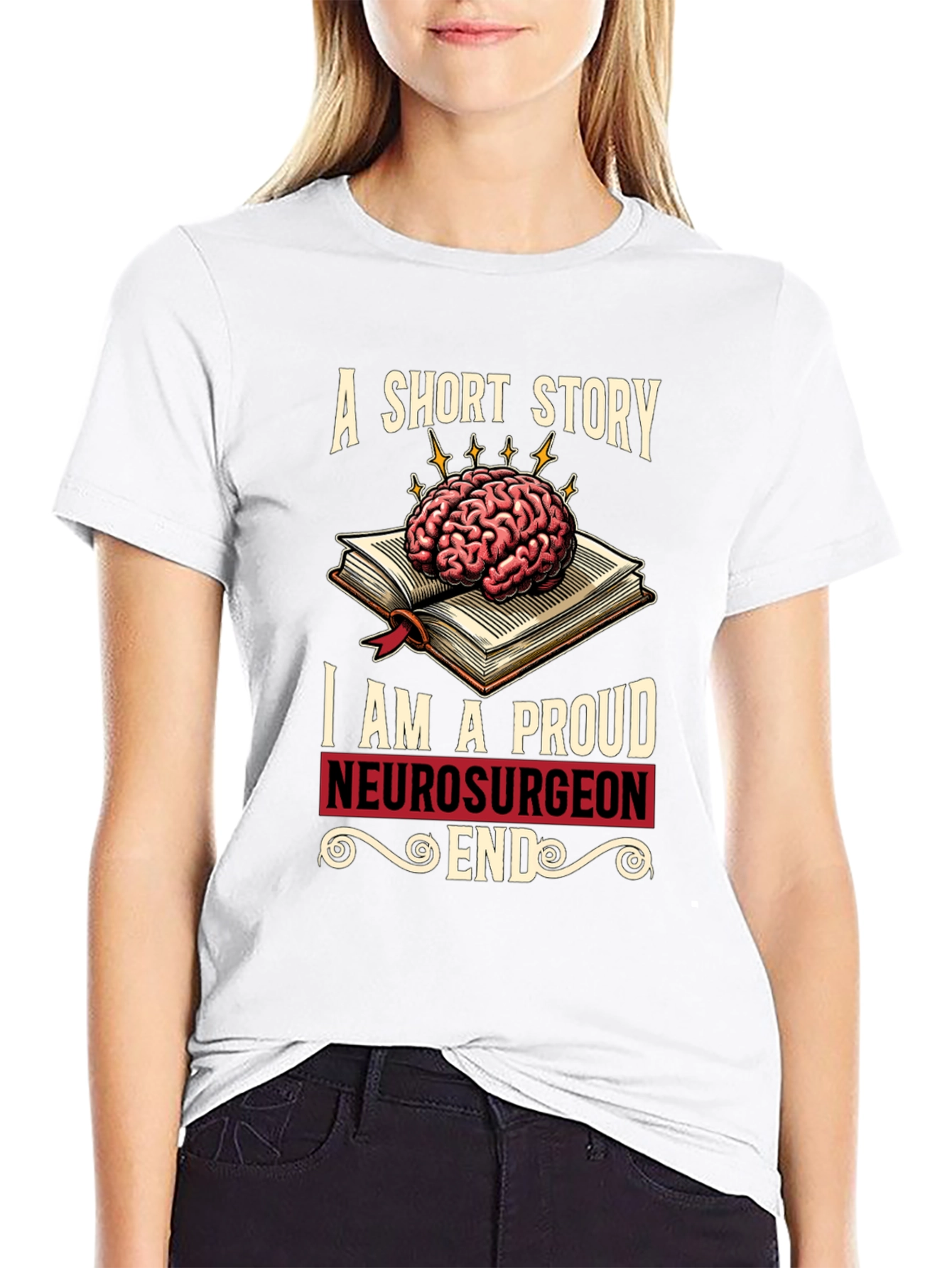 Proud Neurosurgeon Brain Book T-Shirt