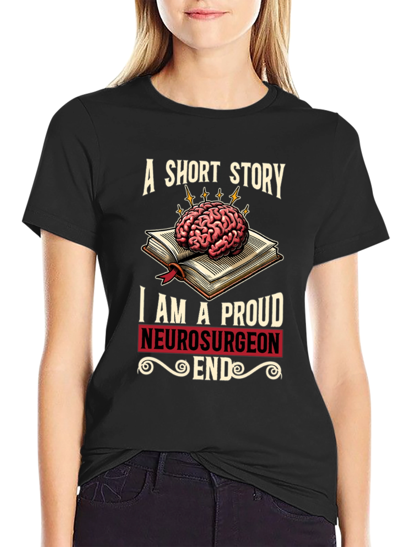 Proud Neurosurgeon Brain Book T-Shirt