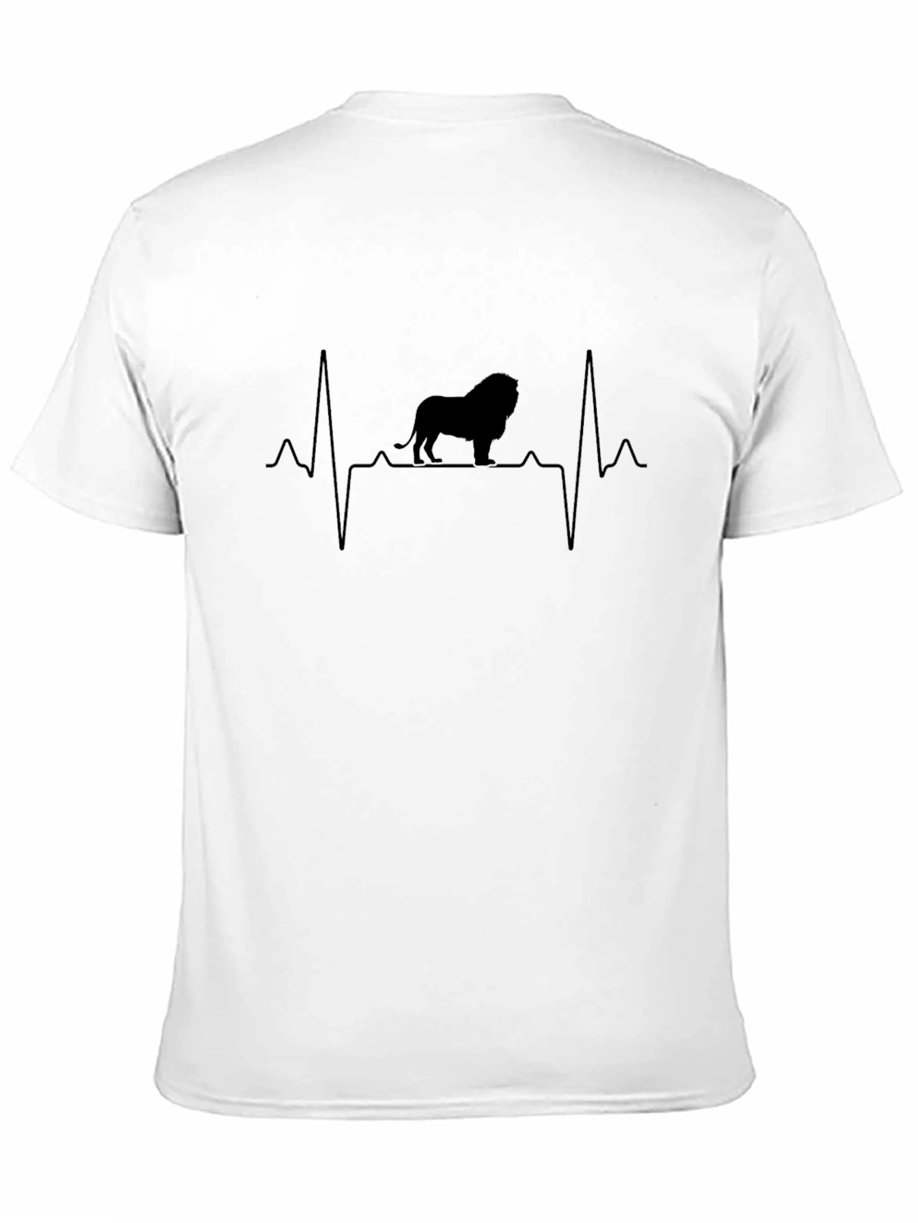 Lion Heartbeat Graphic Black T-Shirt