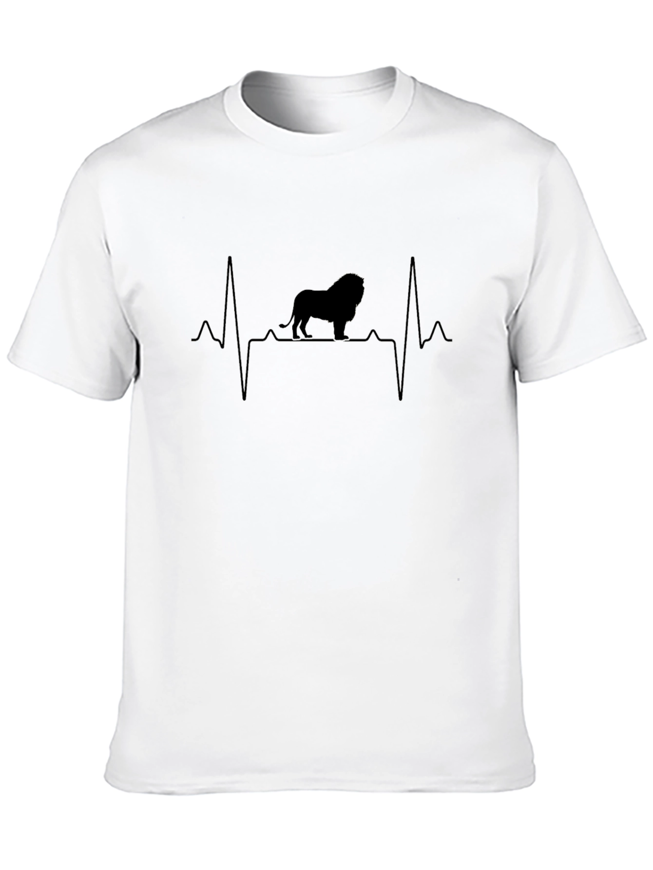 Lion Heartbeat Graphic Black T-Shirt