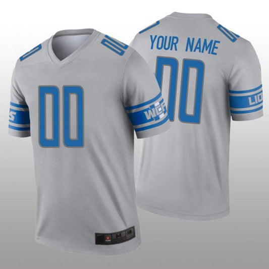 Custom1 Detroit Lions Gray Inverted Legend Jerseys Stitched American Football Jerseys