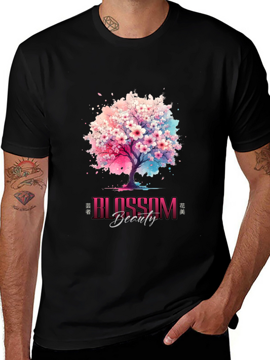 Blossom Beauty Graphic Tee - Artistic Design