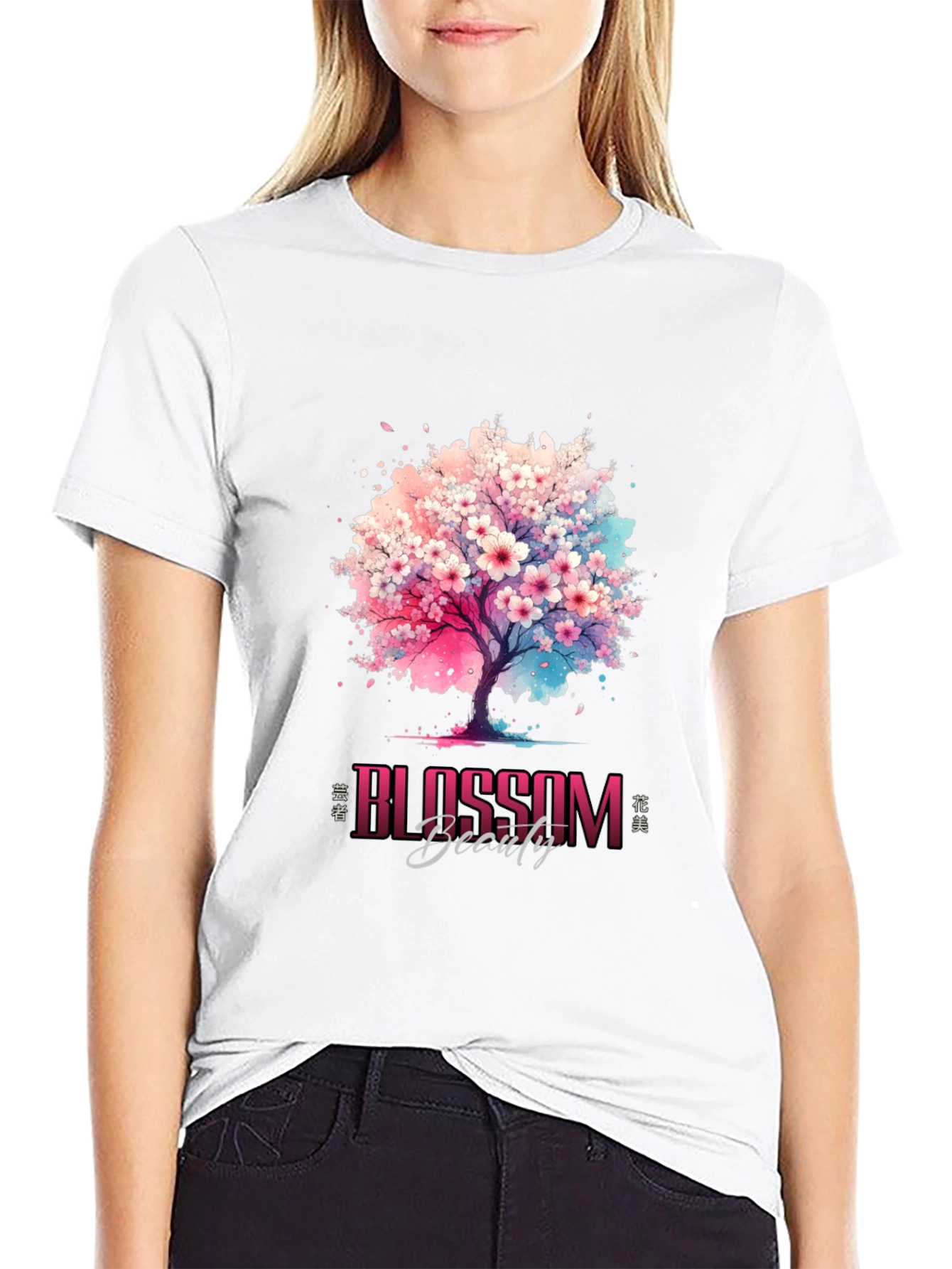 Blossom Beauty Graphic Tee - Artistic Design