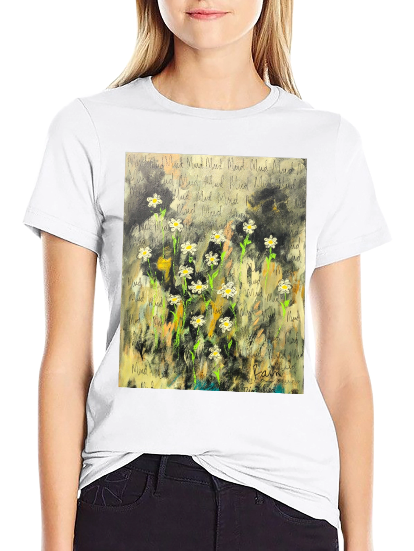 Mud Field Flower T-Shirt - Artistic Design