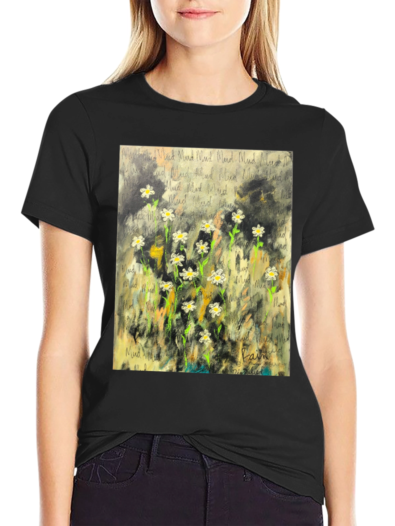 Mud Field Flower T-Shirt - Artistic Design