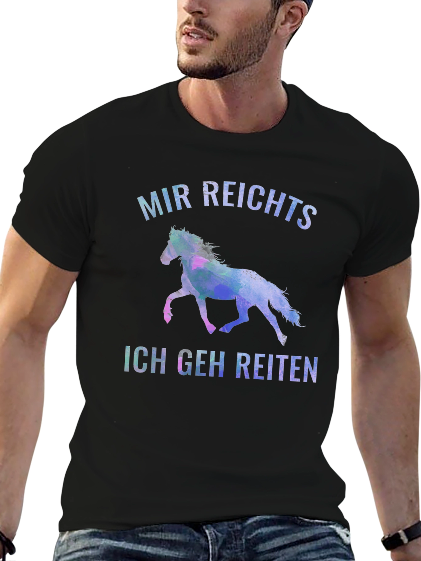 Mir Reichts Ich Geh Reiten Black T-Shirt