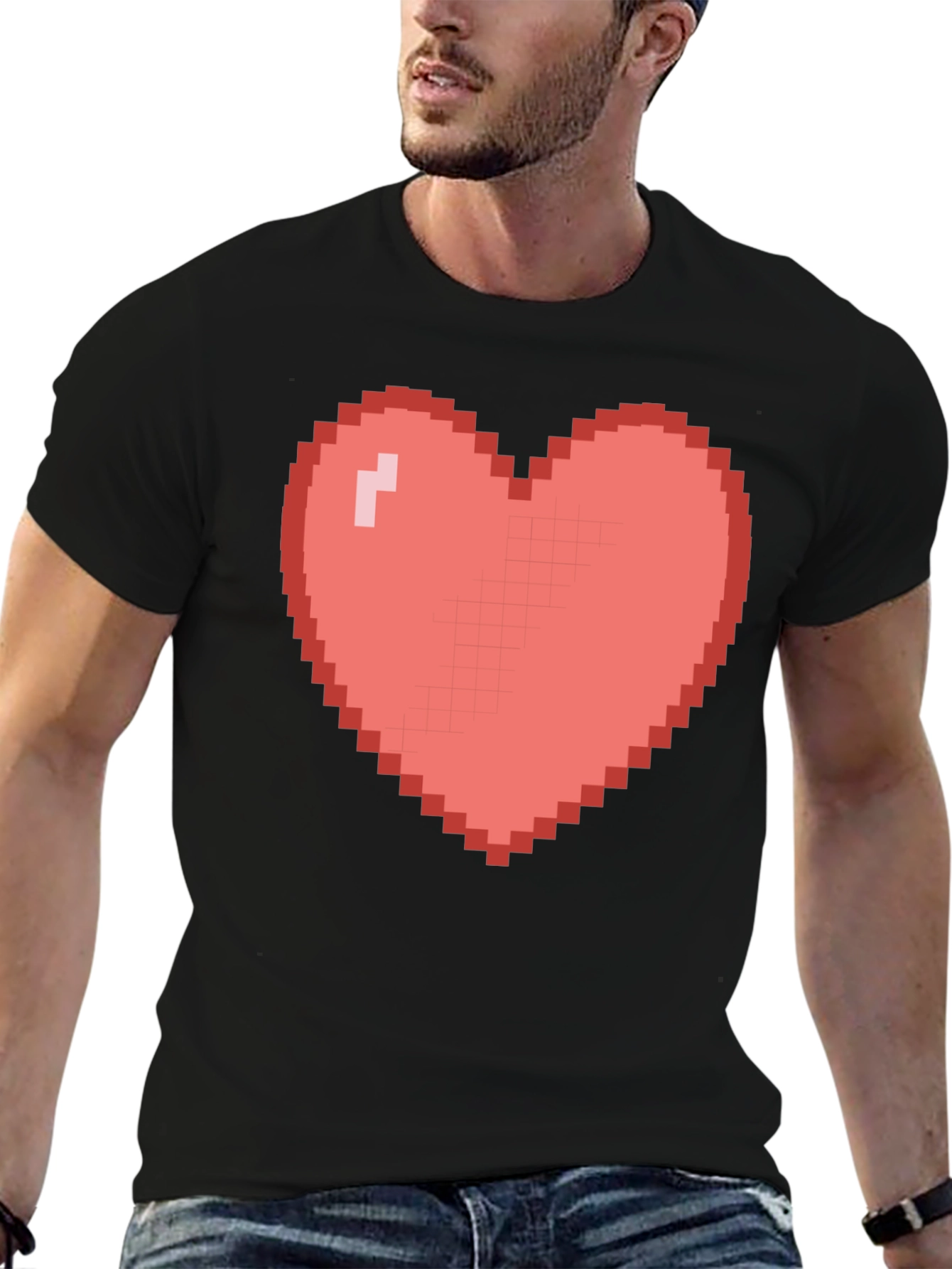Pixel Heart Graphic Tee - Gamer Style