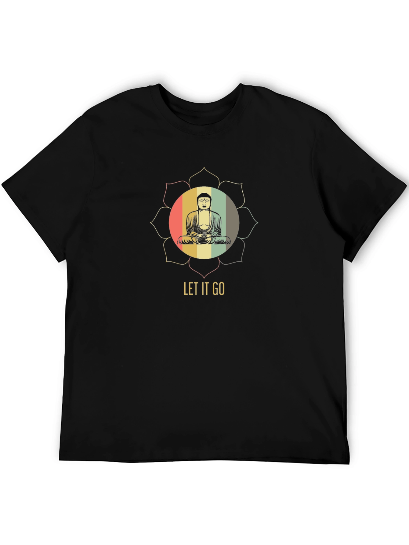Let It Go Buddha Graphic Tee - Black