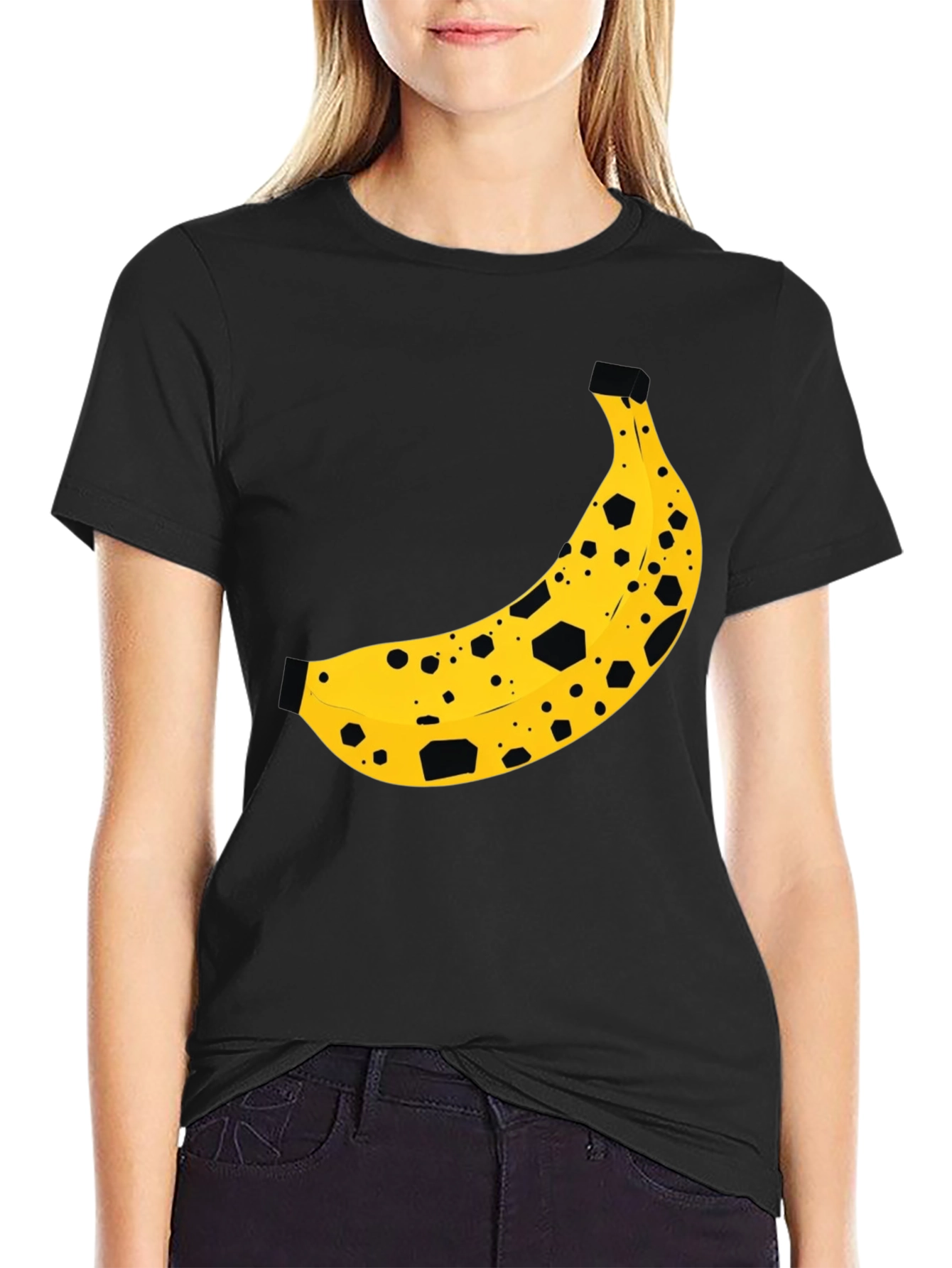 Banana Print Black T-Shirt