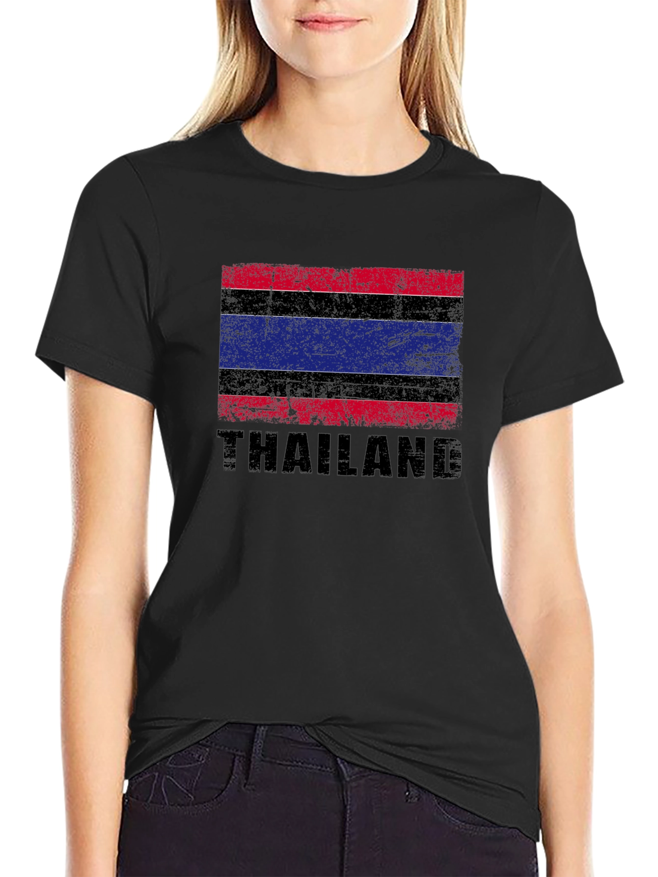Thailand Flag Graphic T-Shirt - Distressed Design