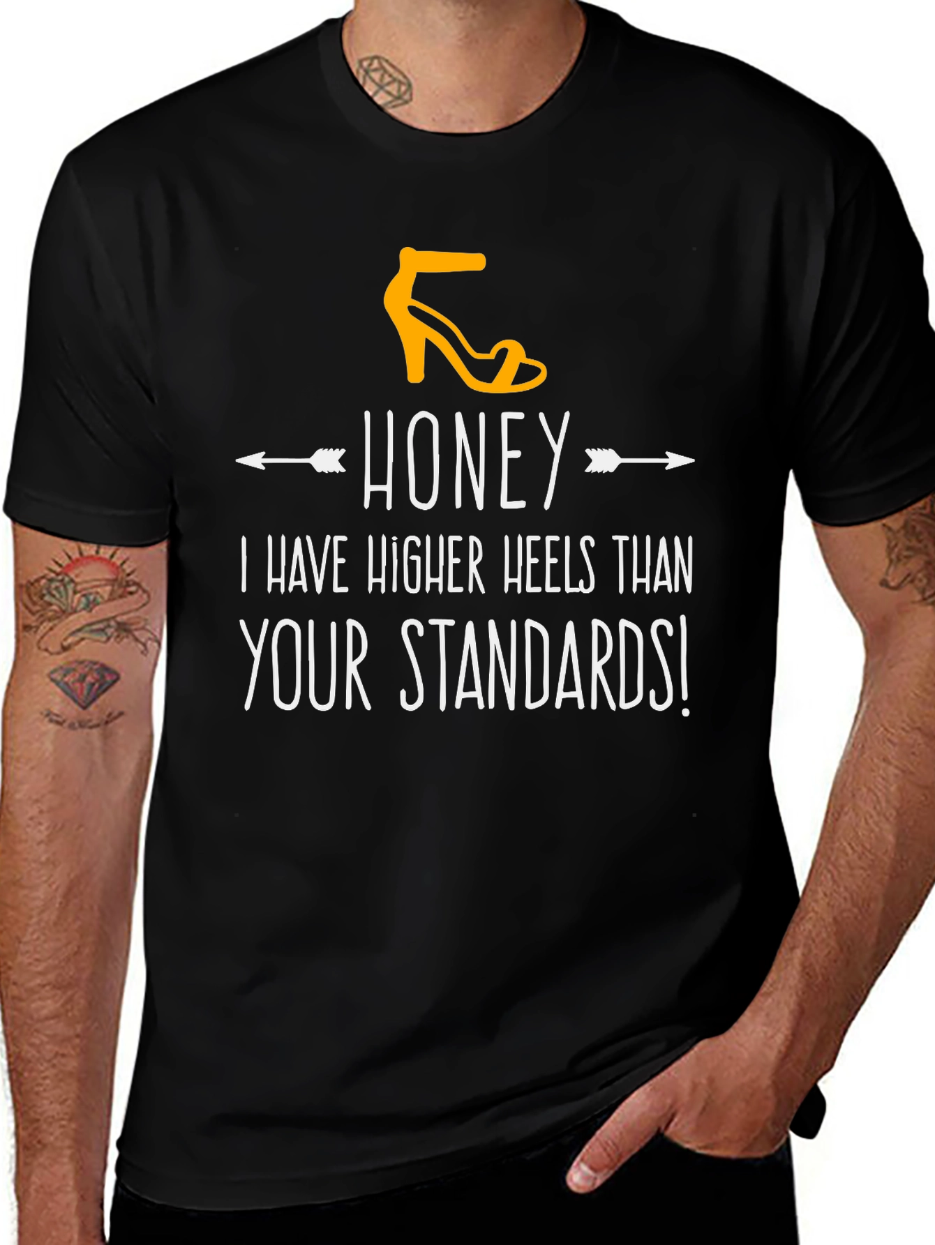 Honey Higher Heels Graphic Tee - Stylish Statement T-Shirt