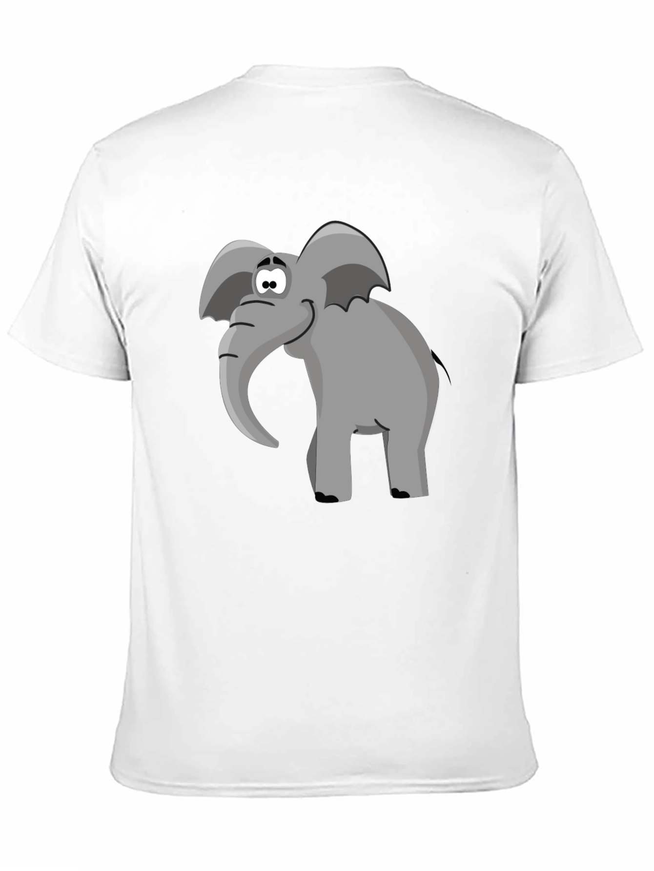 Cartoon Elephant Graphic Tee - Black T-Shirt