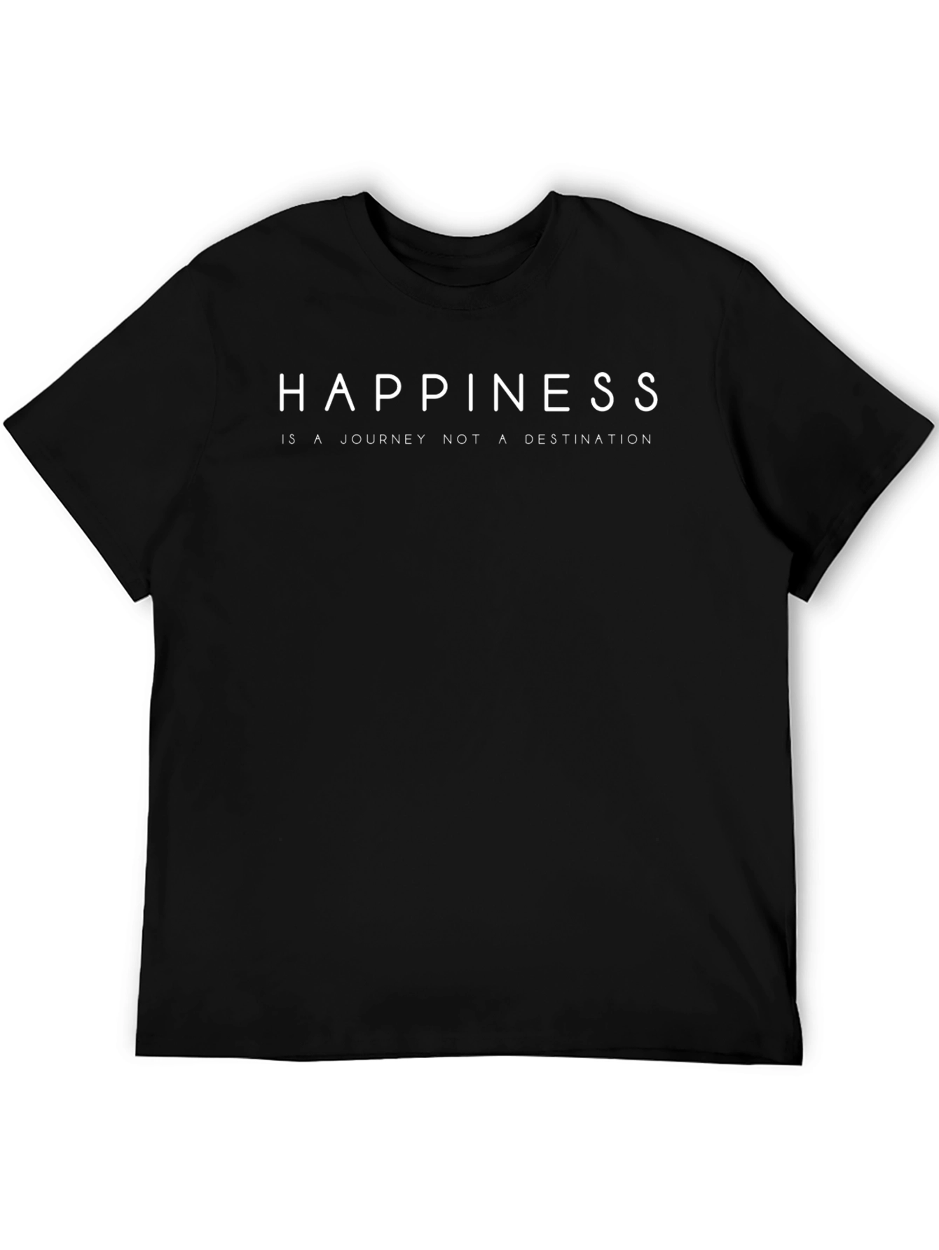 Happiness Journey Tee - Motivational Black T-Shirt