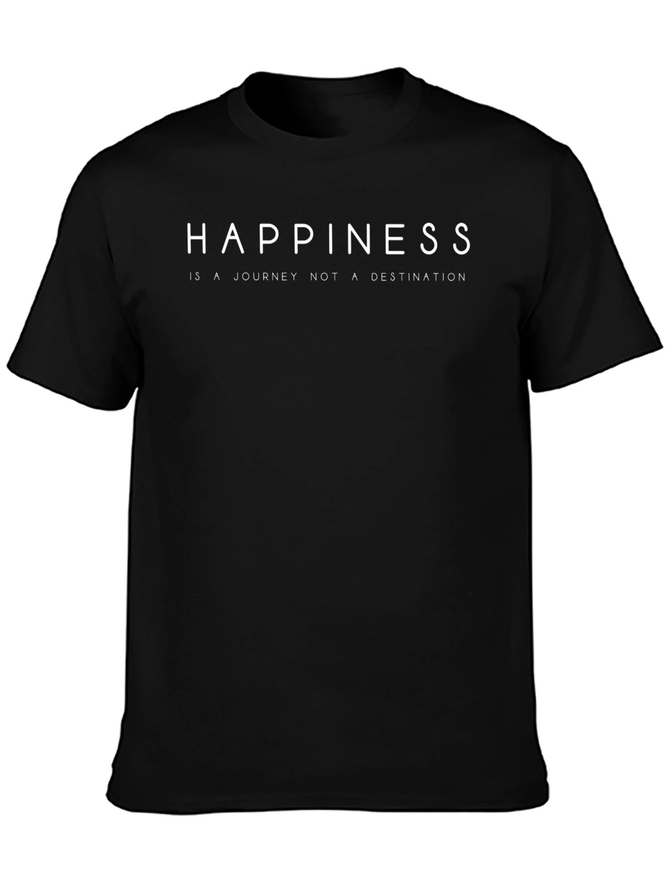 Happiness Journey Tee - Motivational Black T-Shirt