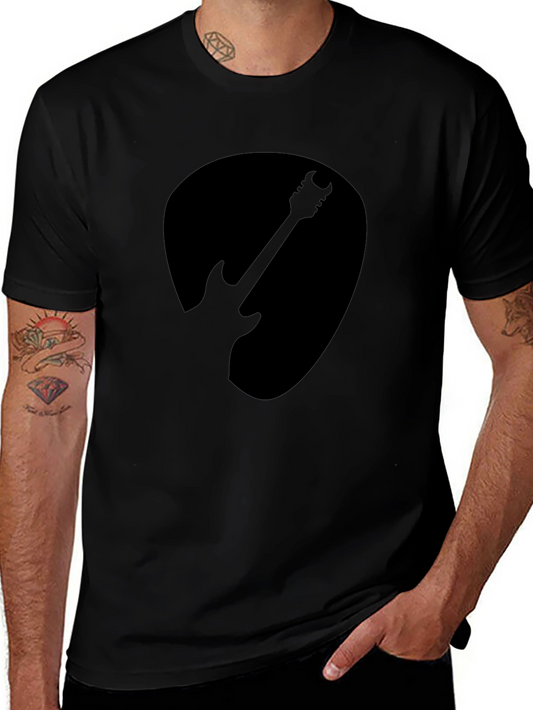Guitar Silhouette Graphic T-Shirt - Black