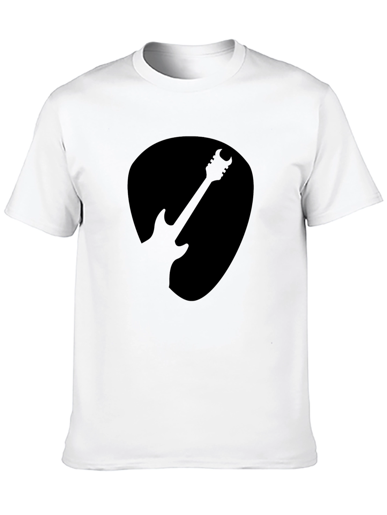 Guitar Silhouette Graphic T-Shirt - Black