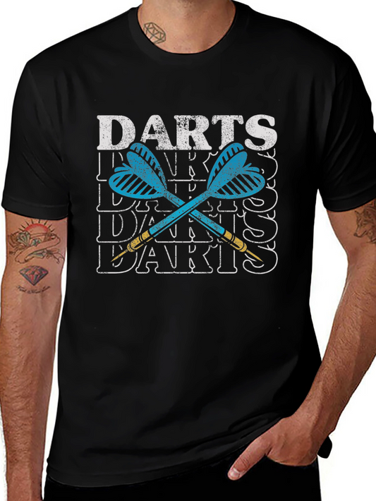 Darts Graphic Tee - Casual Black T-Shirt