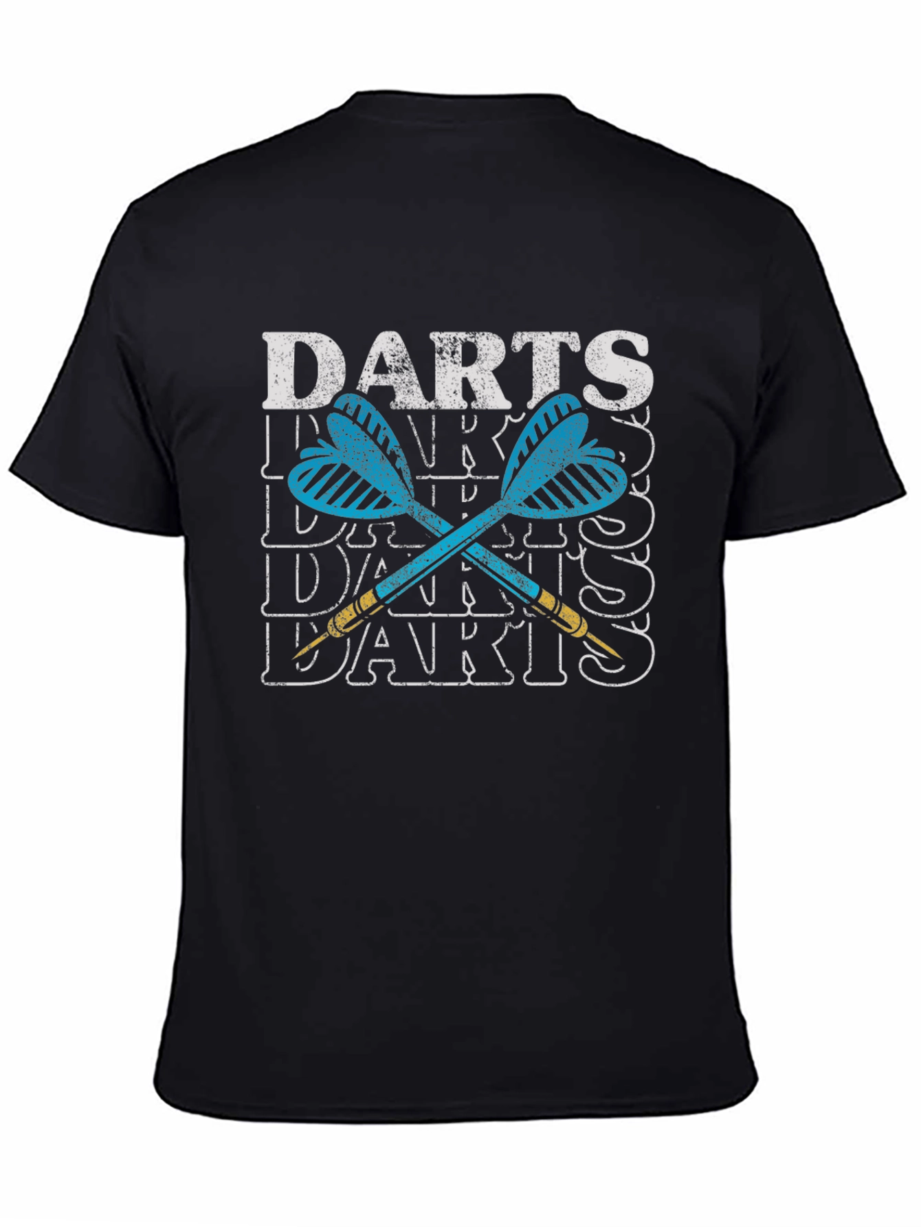 Darts Graphic Tee - Casual Black T-Shirt