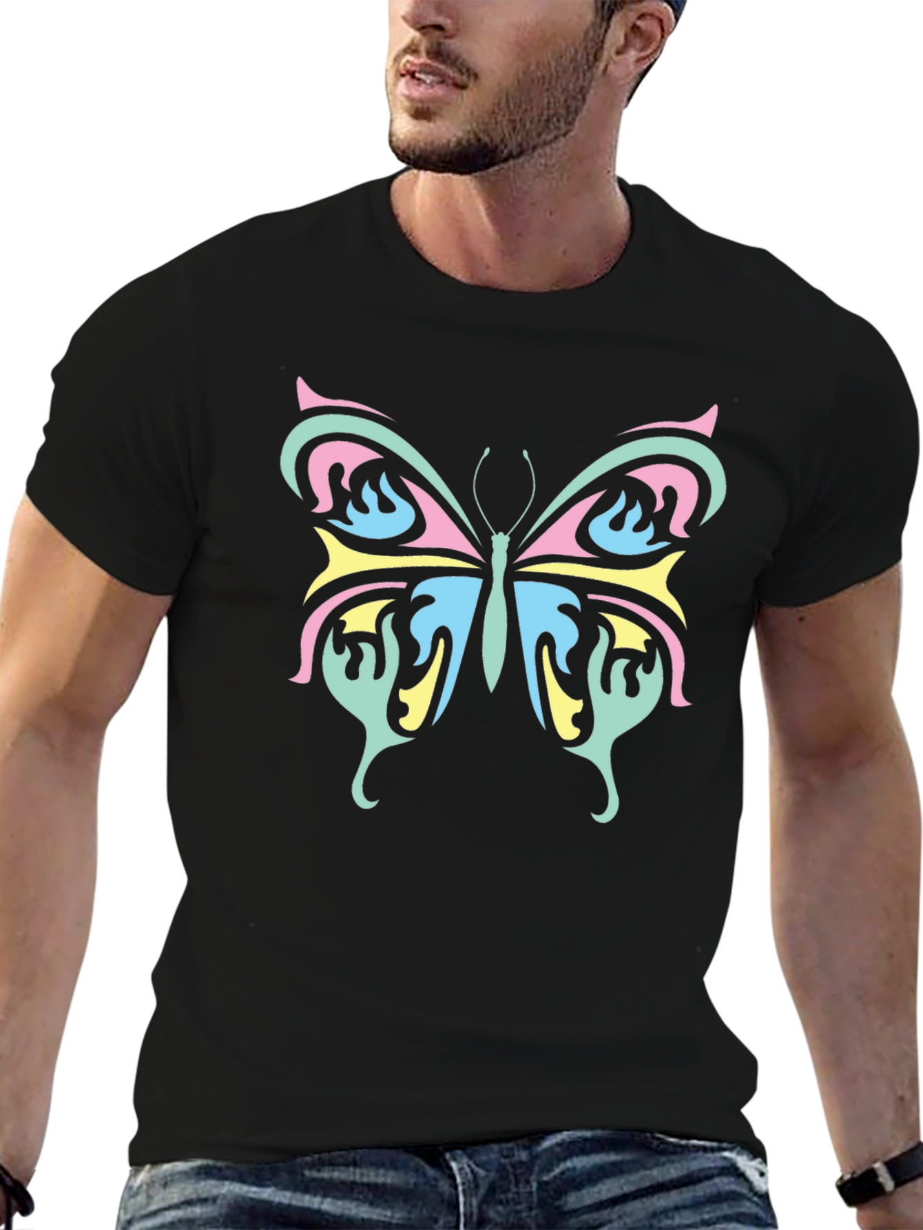 Butterfly Graphic Tee - Trendy Casual Shirt
